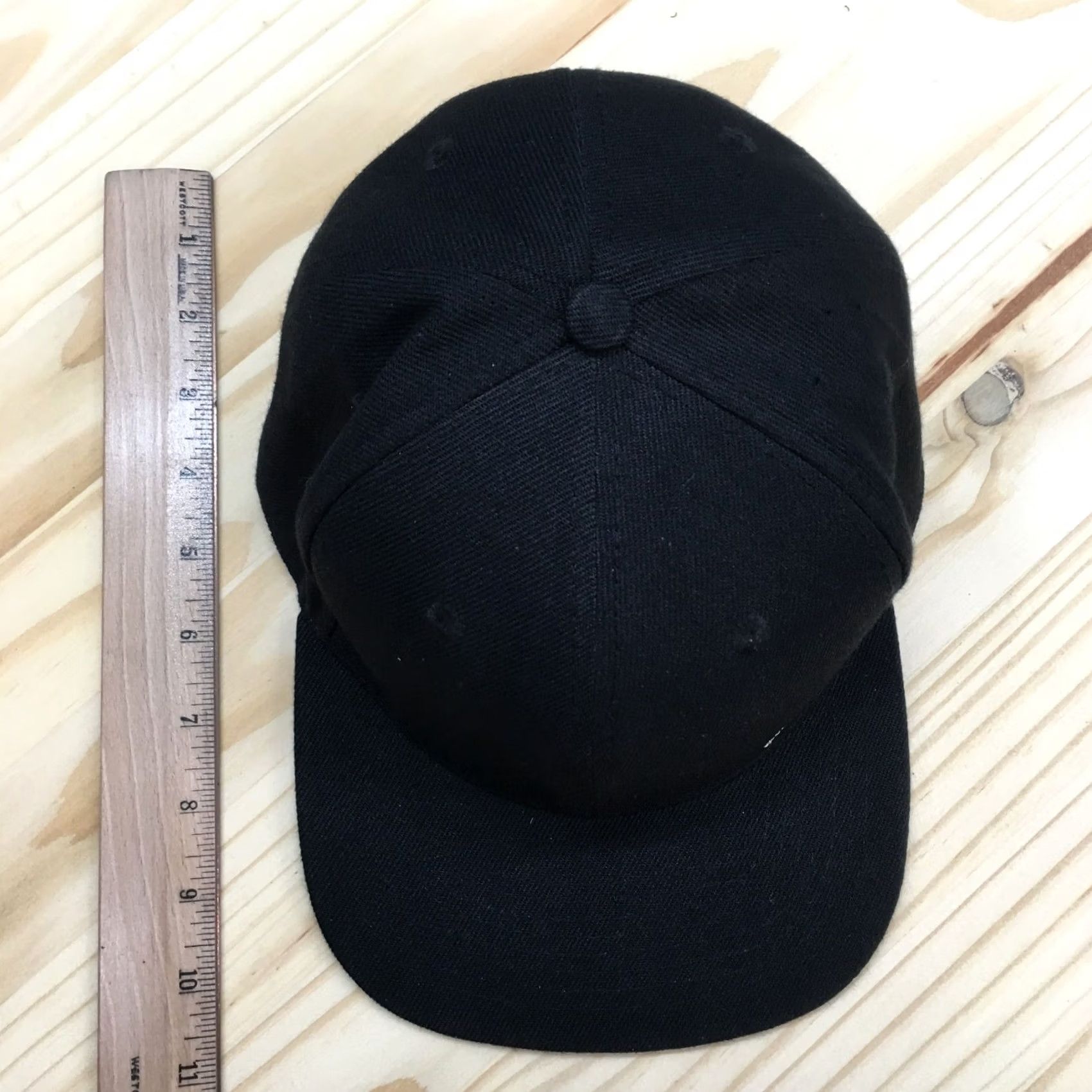 Vintage Habit Snapback Cap Hat Mens One Size Black Solid Adjustable Flat Brim Basic Size ONE SIZE - 3 Thumbnail