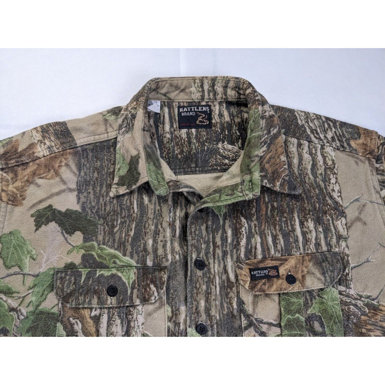 Other Vtg Rattlers Realtree Camo 2XL Heavyweight Cotton Flannel Size XXL / US 16-18 / IT 52-54 - 6 Thumbnail