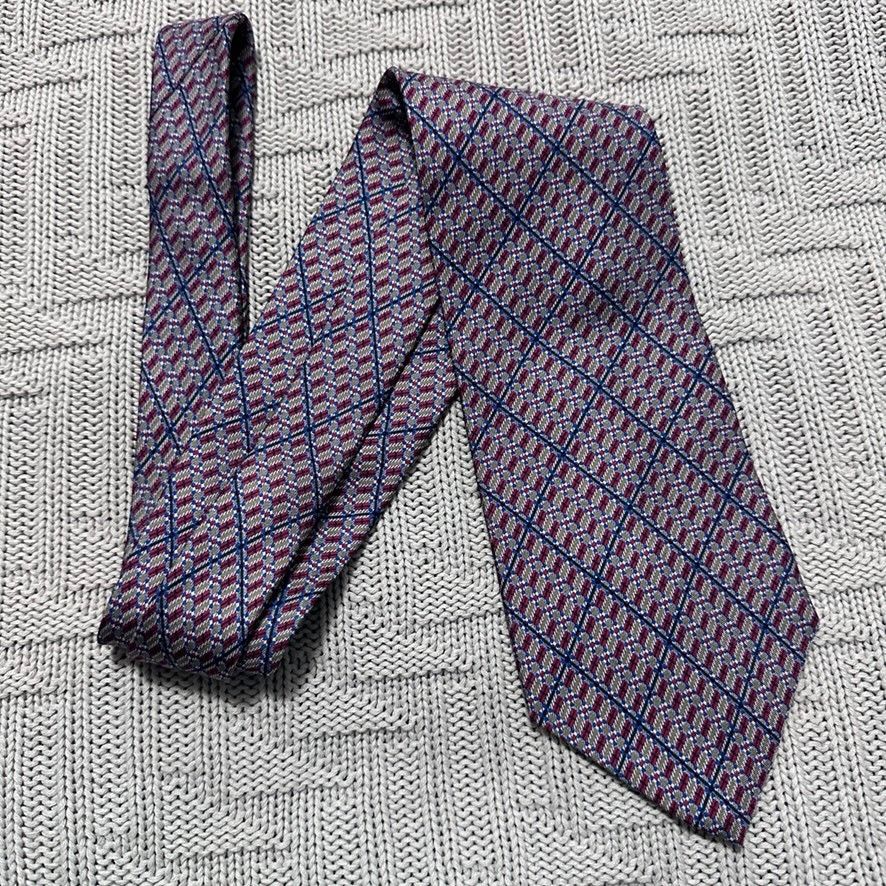 Vintage Vintage Hathaway red abstract plaid silk tie Size ONE SIZE - 1 Thumbnail