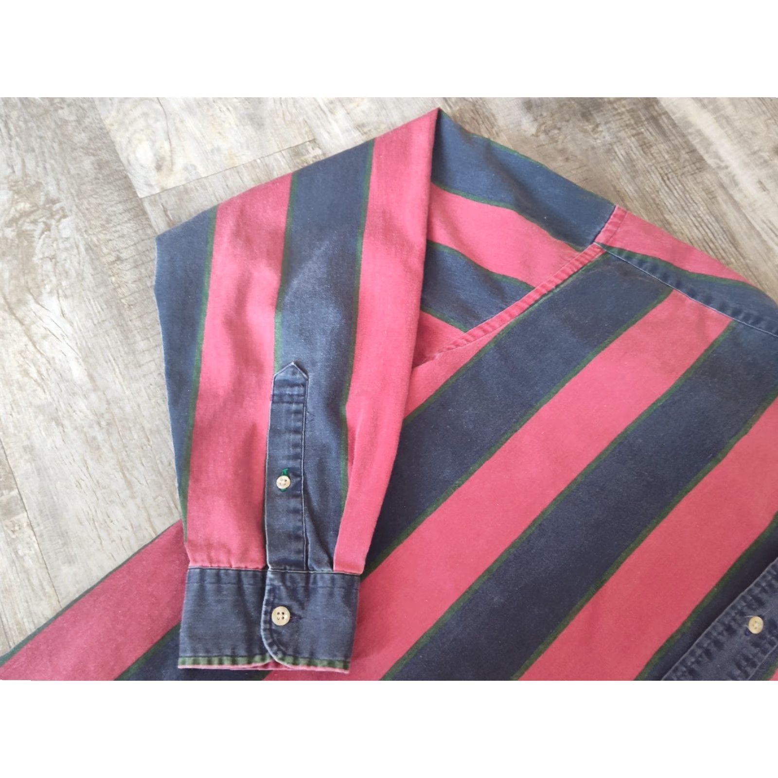 Tommy Hilfiger VINTAGE Tommy Hilfiger Men's Button-Down Shirt L Long Sleeve Striped Cotton Multi 90s Size US L / EU 52-54 / 3 - 5 Thumbnail