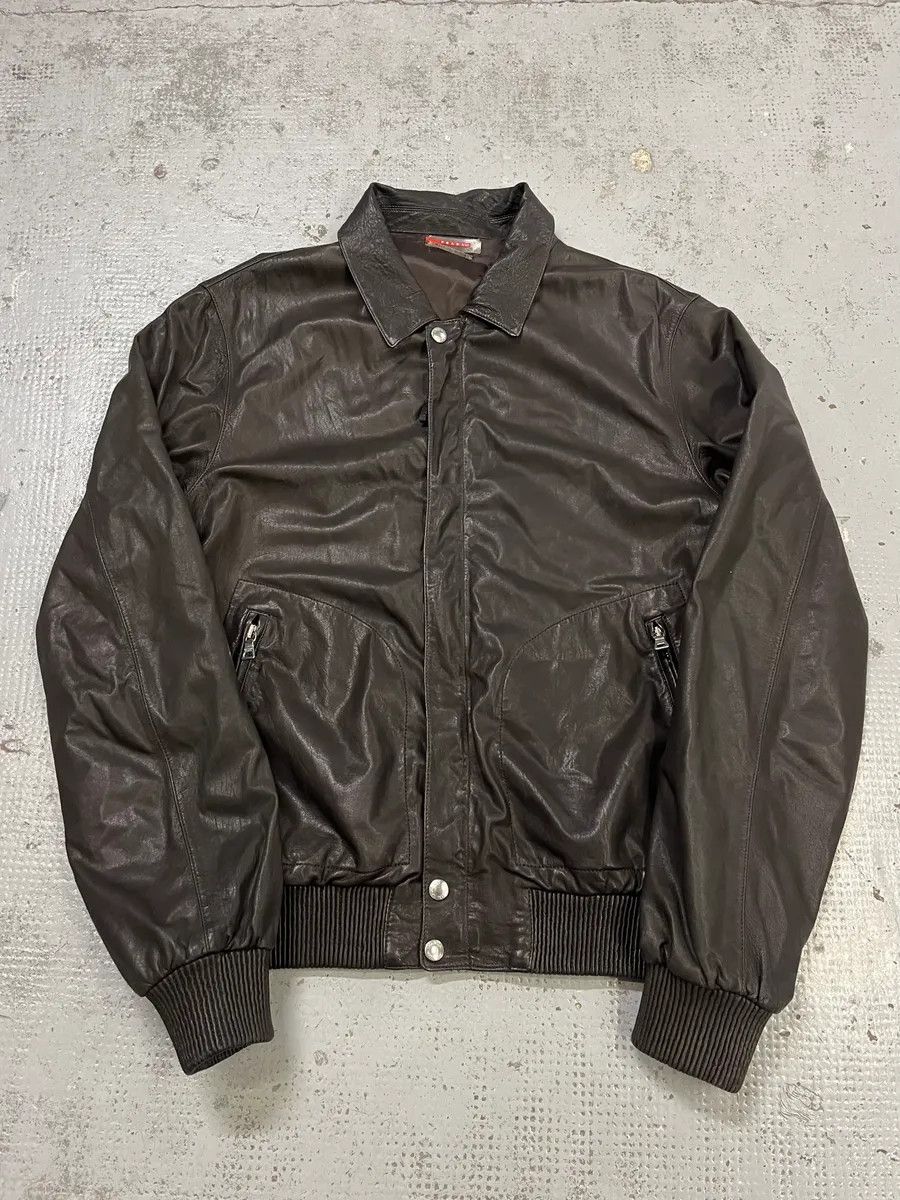 Prada AW2009 Prada Brown Leather Bomber Jacket Size US M / EU 48-50 / 2 - 1 Thumbnail