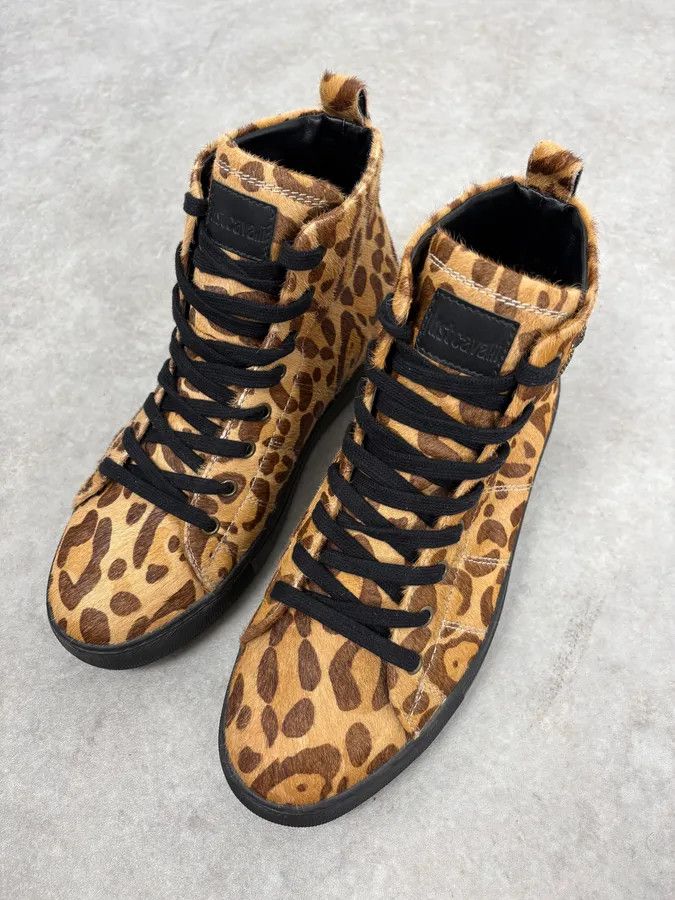 Just Cavalli Cavalli Pony Hair Leopard High Leather Sneakers Size US 9 / EU 42 - 5 Thumbnail