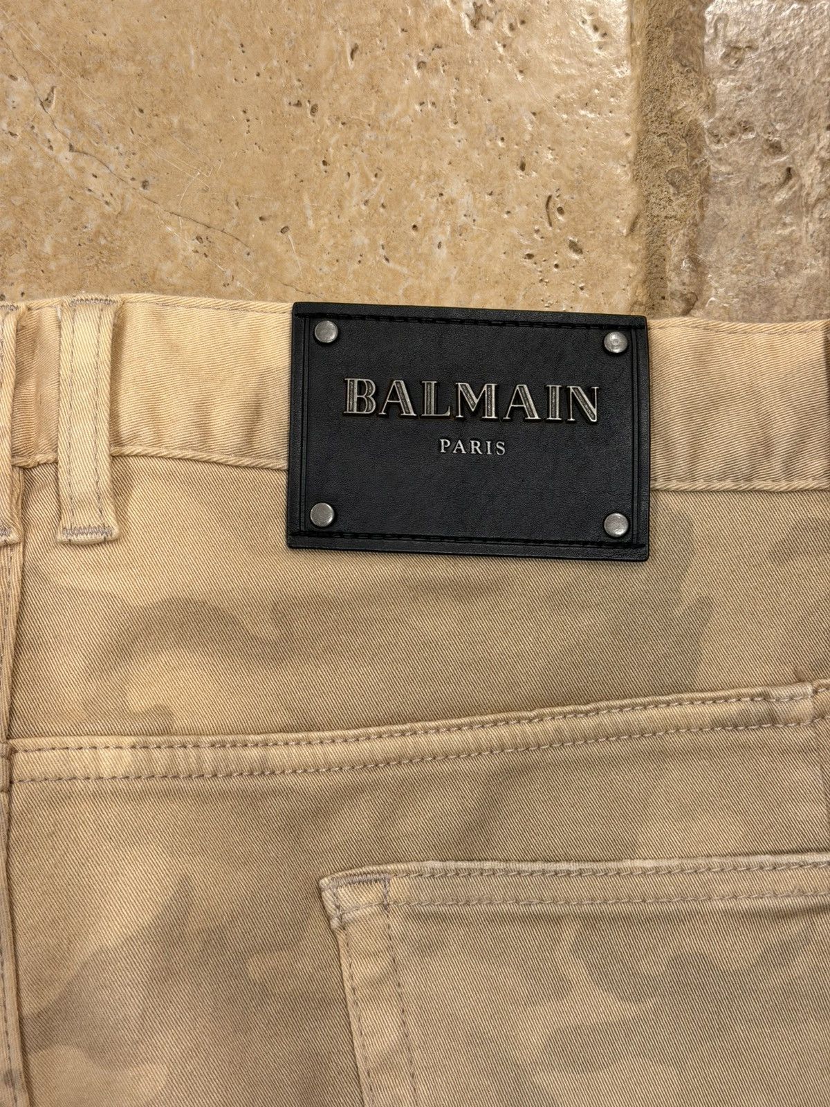 Balmain Balmain Biker Biege Desert Camo Moto Denim Pants Size US 33 - 12 Thumbnail