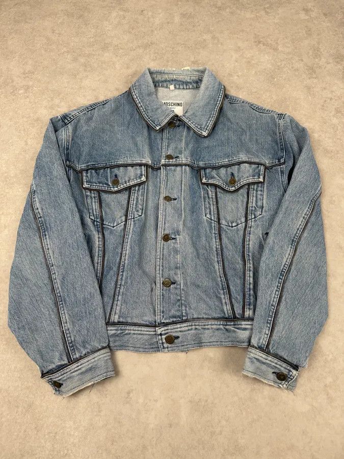 Moschino 2000s Moschino Multi Zips Blue Aero Denim Jacket Size US M / EU 48-50 / 2 - 3 Thumbnail
