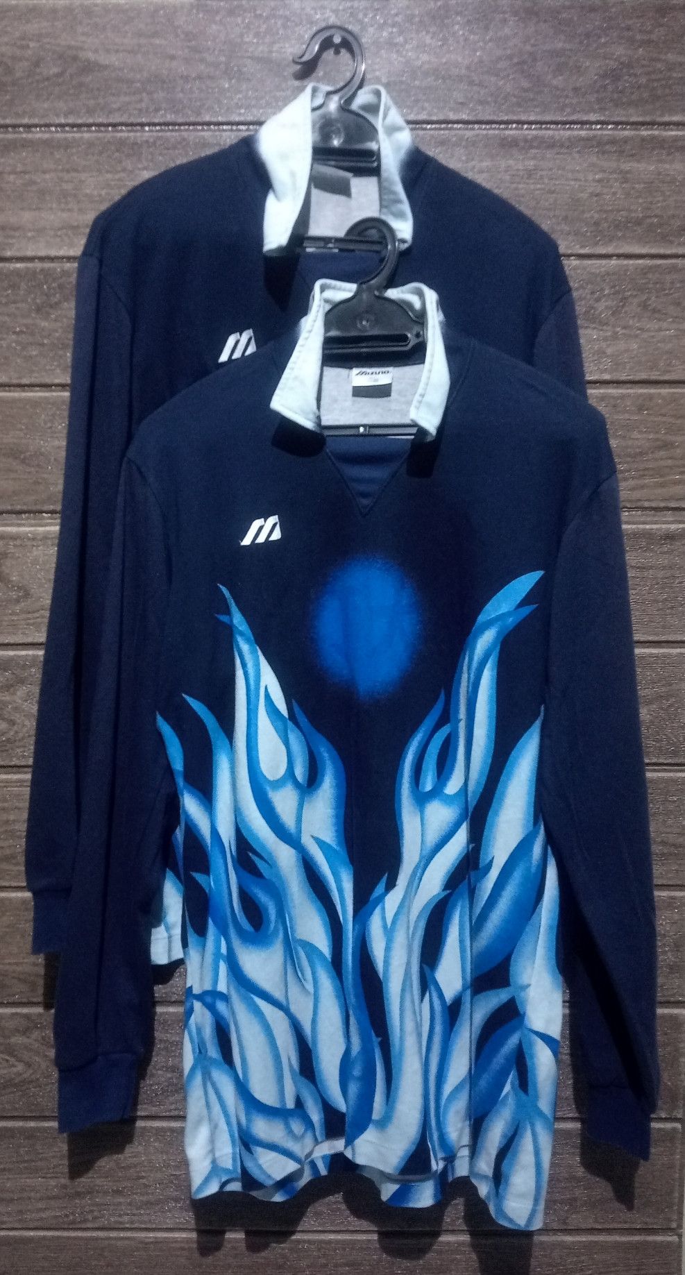 Mizuno 🔥Bundles of Two VTG '80s Single Stitch Mizuno Flame Jersey Size US L / EU 52-54 / 3 - 1 Thumbnail