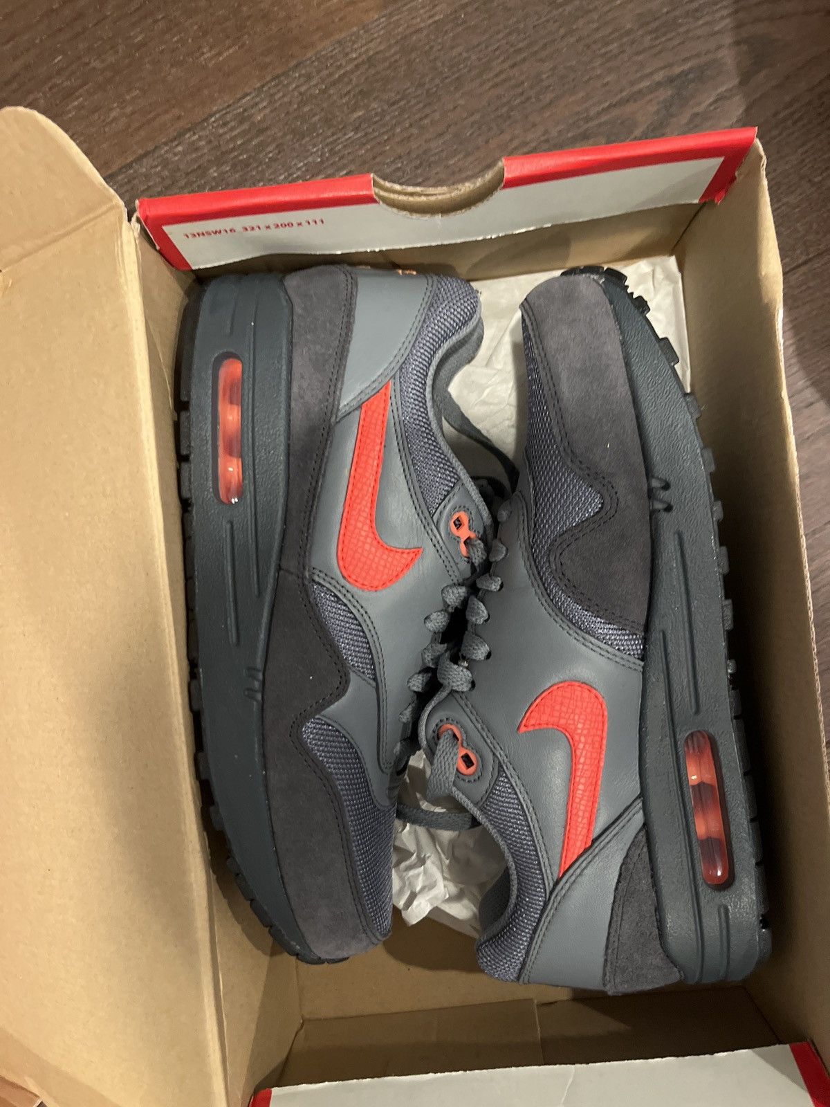 Nike Nike Air Max 1 FB Anthracite Team Orange Size US 7.5 / EU 40-41 - 1 Thumbnail