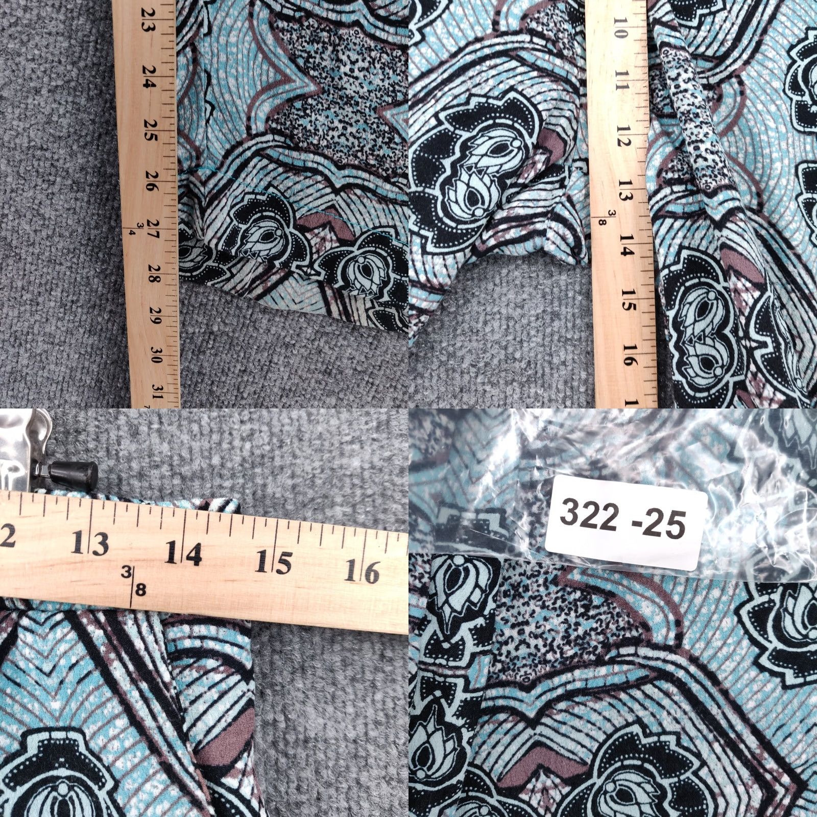 H&M H&M Dress Pants Women 6 Blue High Rise Wide Leg Printed Flat Front Pull On Boho Size 28" / US 6 / IT 42 - 8 Thumbnail