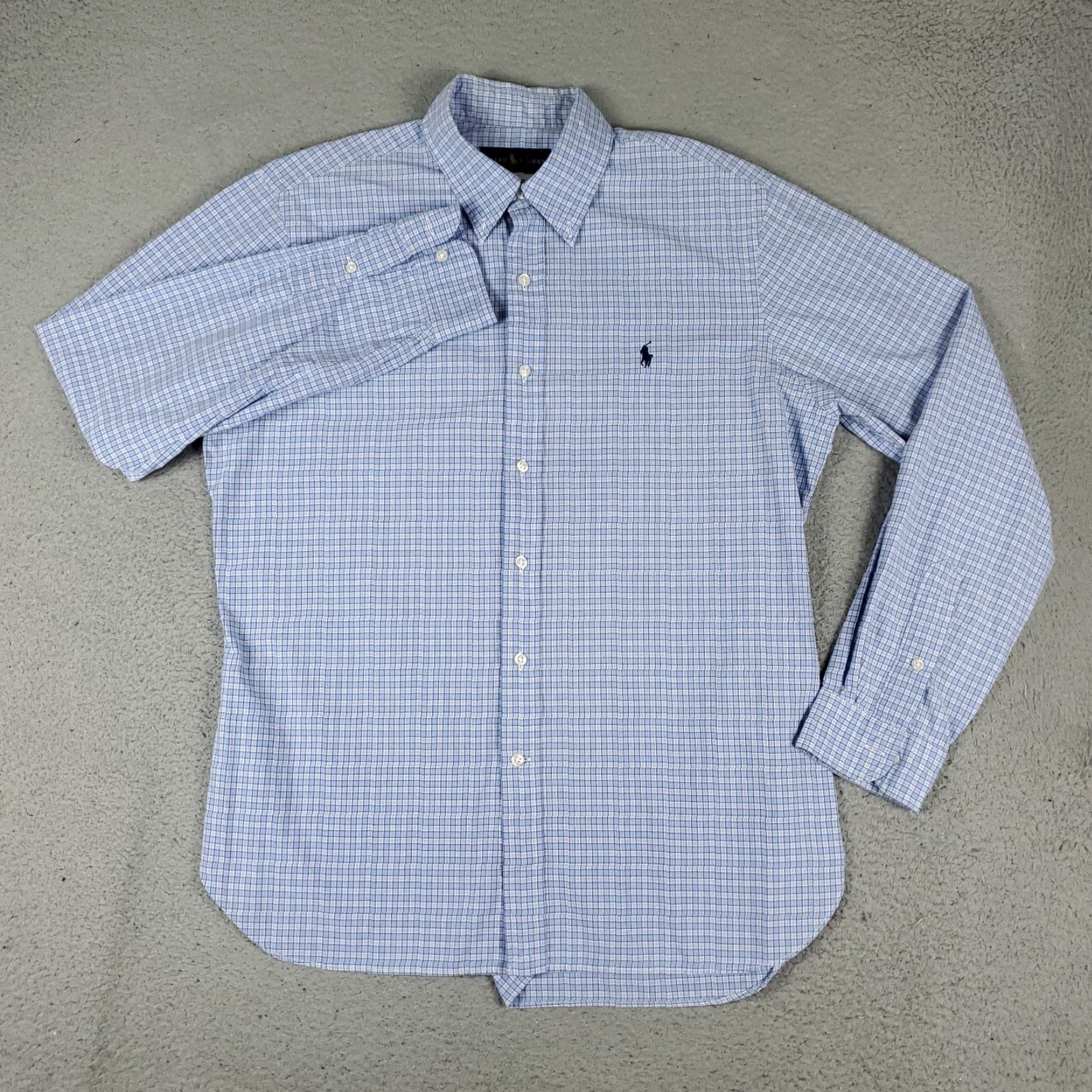 Ralph Lauren Ralph Lauren Dress Shirt Mens 16 Blue Plaid Pony Button Up Long Sleeve Size 42R - 3 Thumbnail