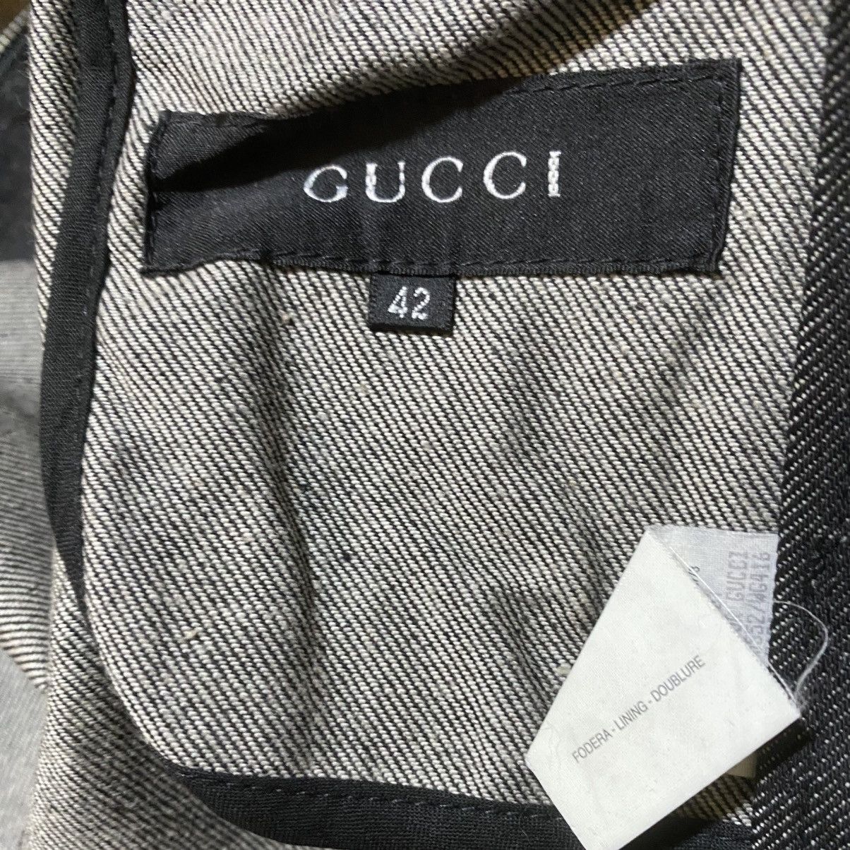 Gucci 1999 Raw Denim Rider Jacket By Tom Ford Era Size M / US 6-8 / IT 42-44 - 8 Thumbnail