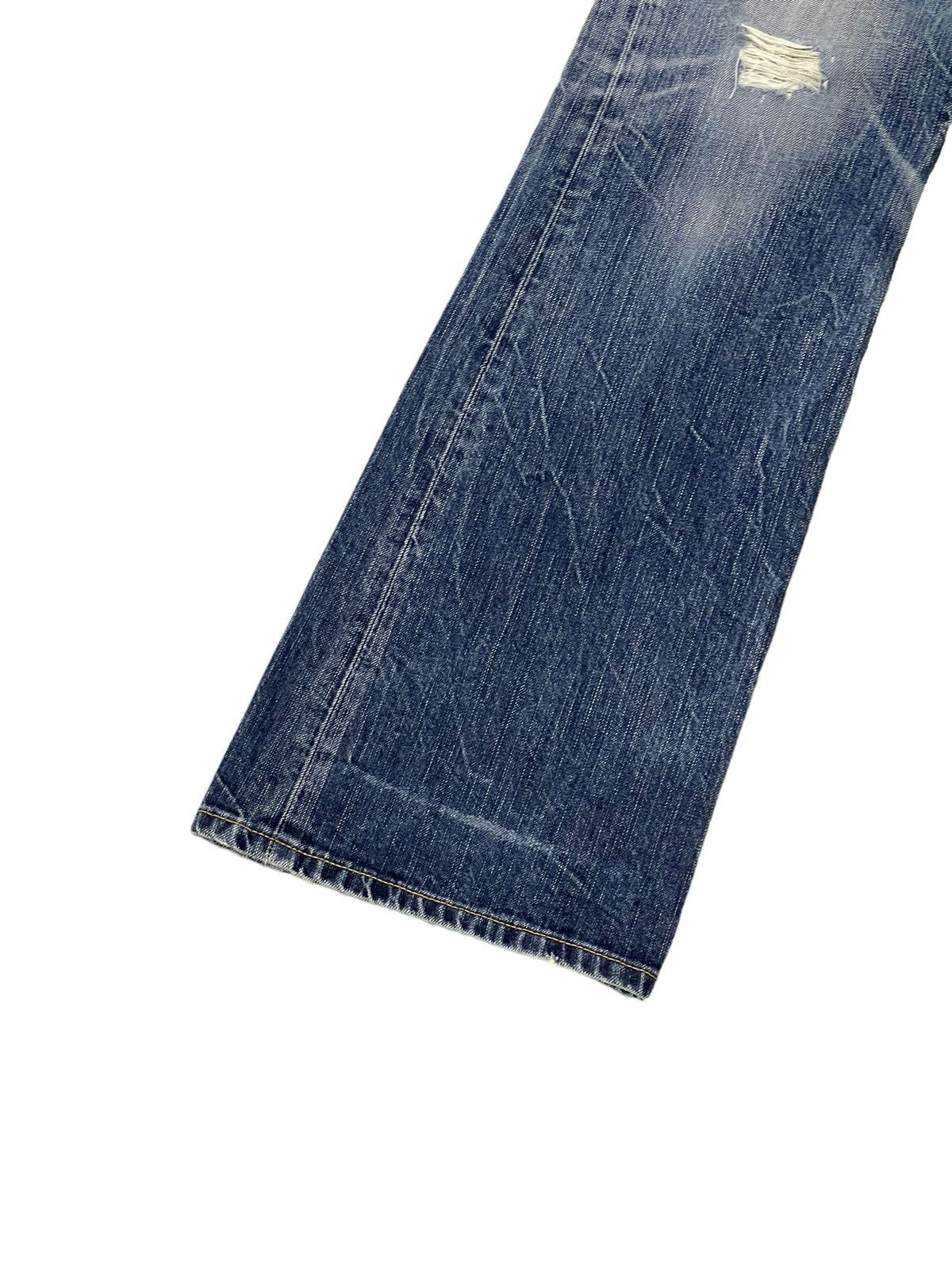 Edwin Flare Jeans Edwin Japan Distress Low Rise Boot Cut 7🟦3 Size US 30 / EU 46 - 5 Thumbnail