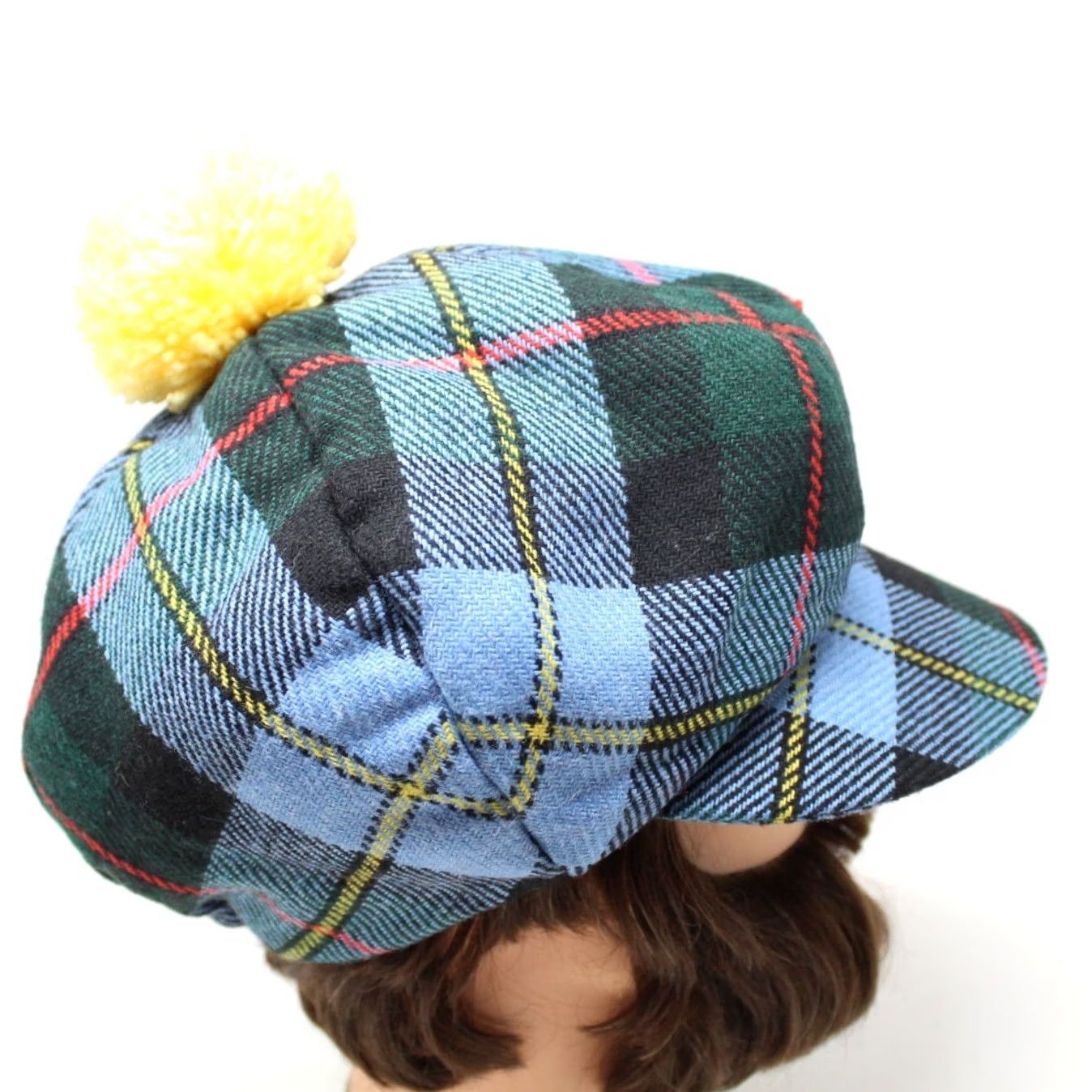 Vintage VTG Royal Troon 1989 British Open Hat Plaid Newsboy Cap Wool/Cotton Blue Green Red Yellow Men Adjustable One Size Crew/Newsboy Cap Men Size ONE SIZE - 7 Thumbnail
