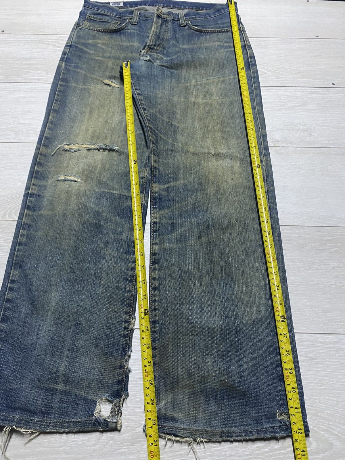Edwin Vintage Edwin 404 Crazy Mud Wash Distressed Jeans Size US 34 / EU 50 - 13 Thumbnail