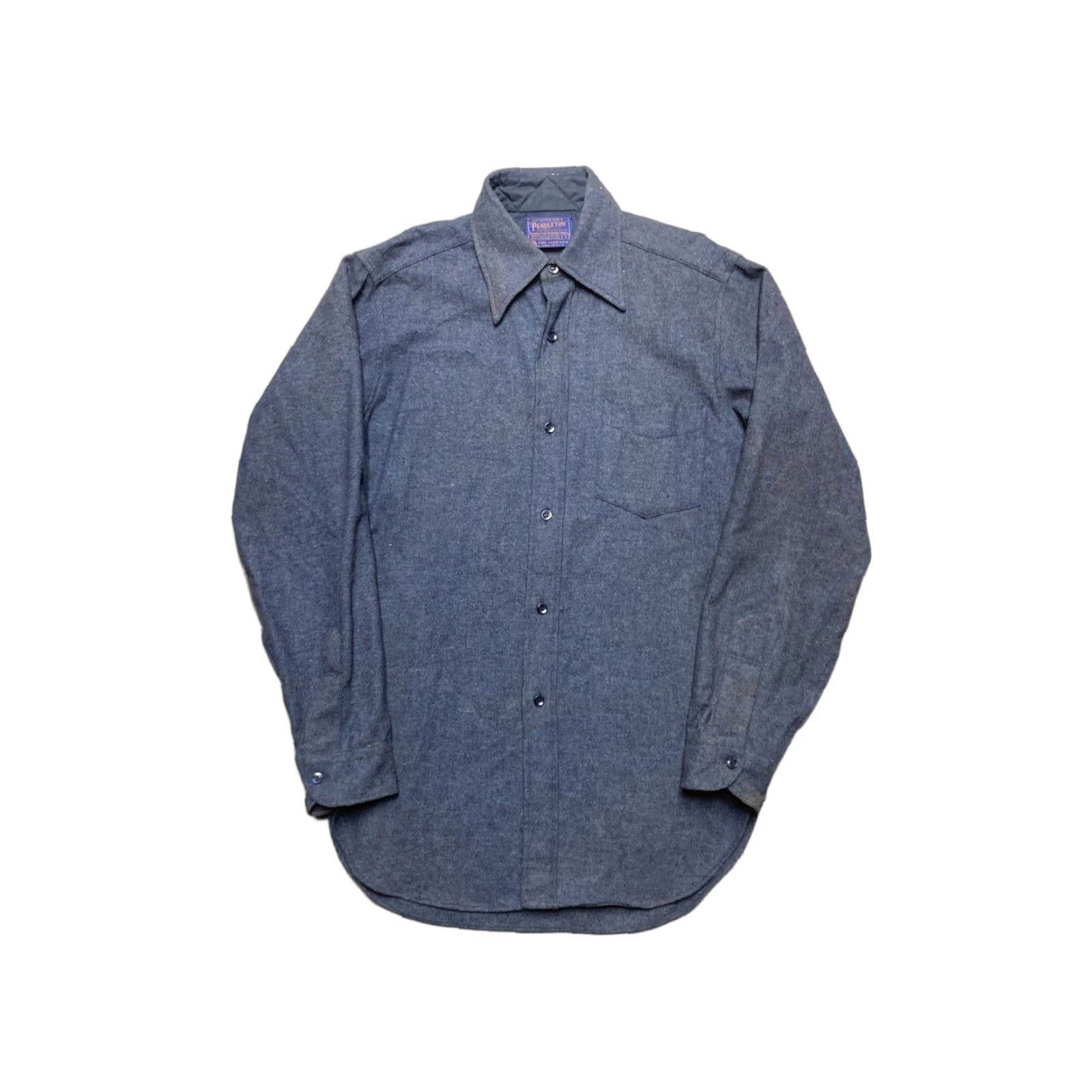Pendleton VINTAGE Pendleton Shirt Mens Long Sleeve Button-Up Blue Gray One Pocket S Small Size US S / EU 44-46 / 1 - 1 Thumbnail