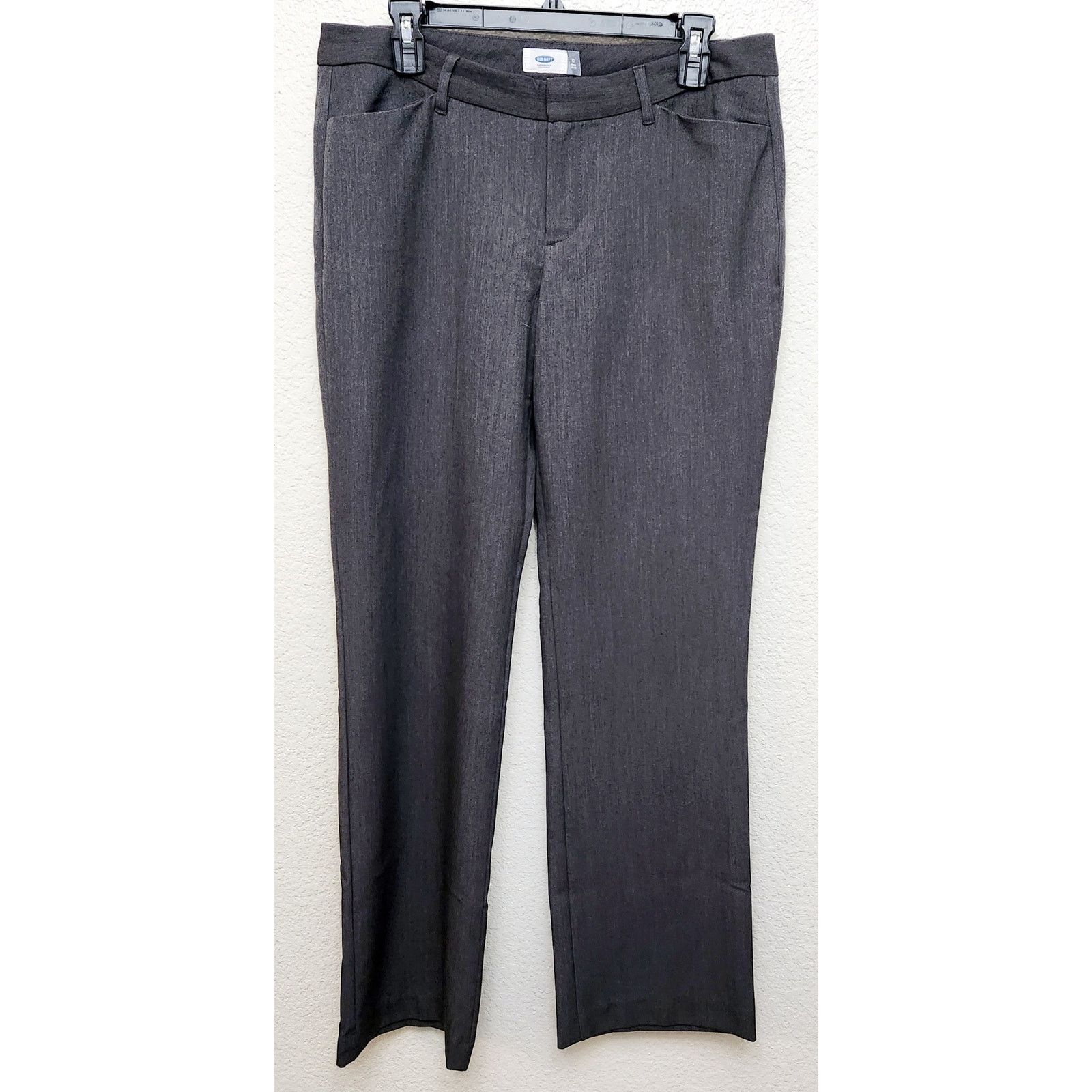 Old Navy Old Navy Gray Black Charcoal Flat Front Dress Pants 10R Size 32" / US 10 / IT 46 - 1 Thumbnail