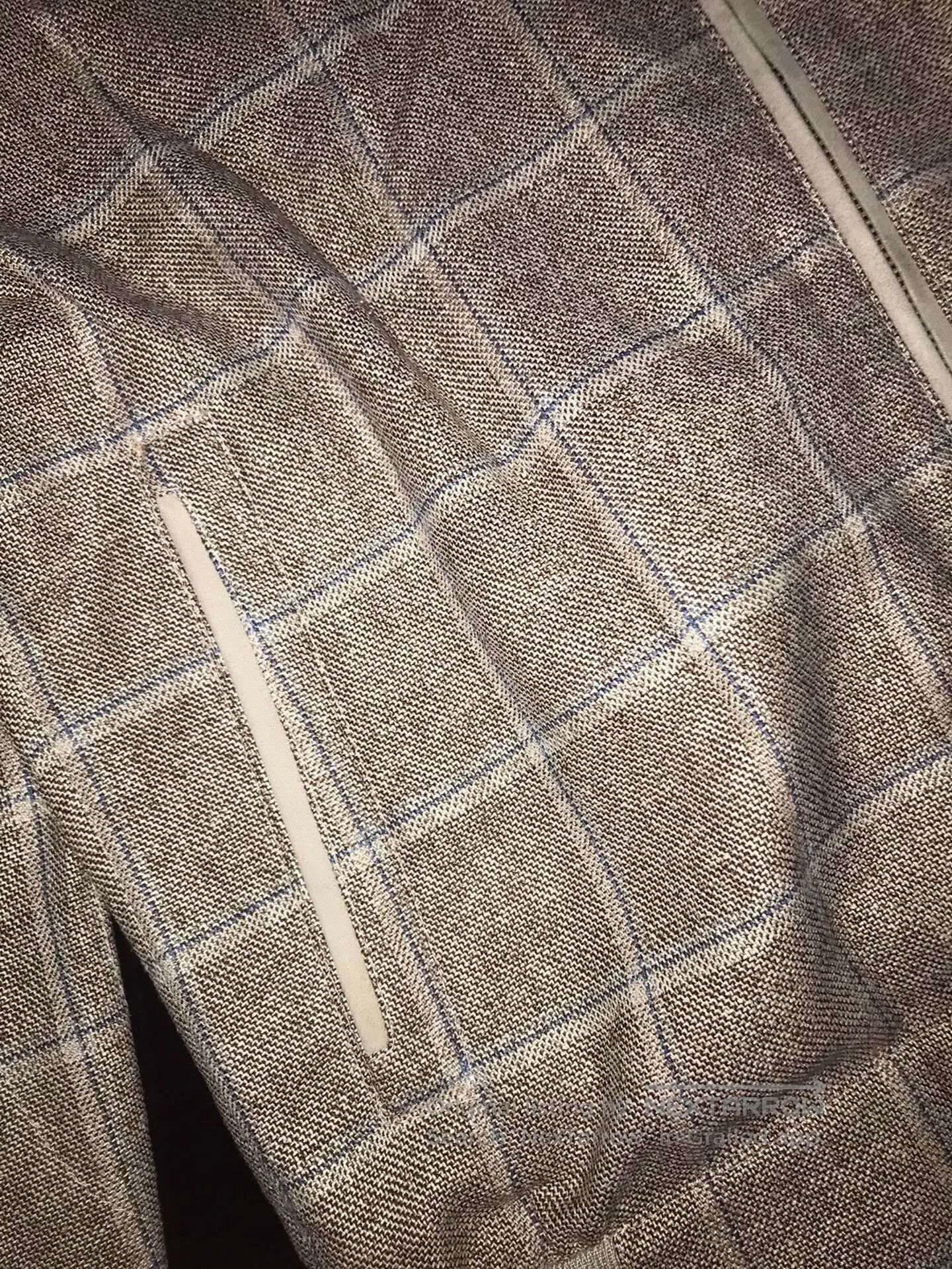 Brunello Cucinelli premium men's jacket in light beige checkered pattern. Size US L / EU 52-54 / 3 - 8 Thumbnail