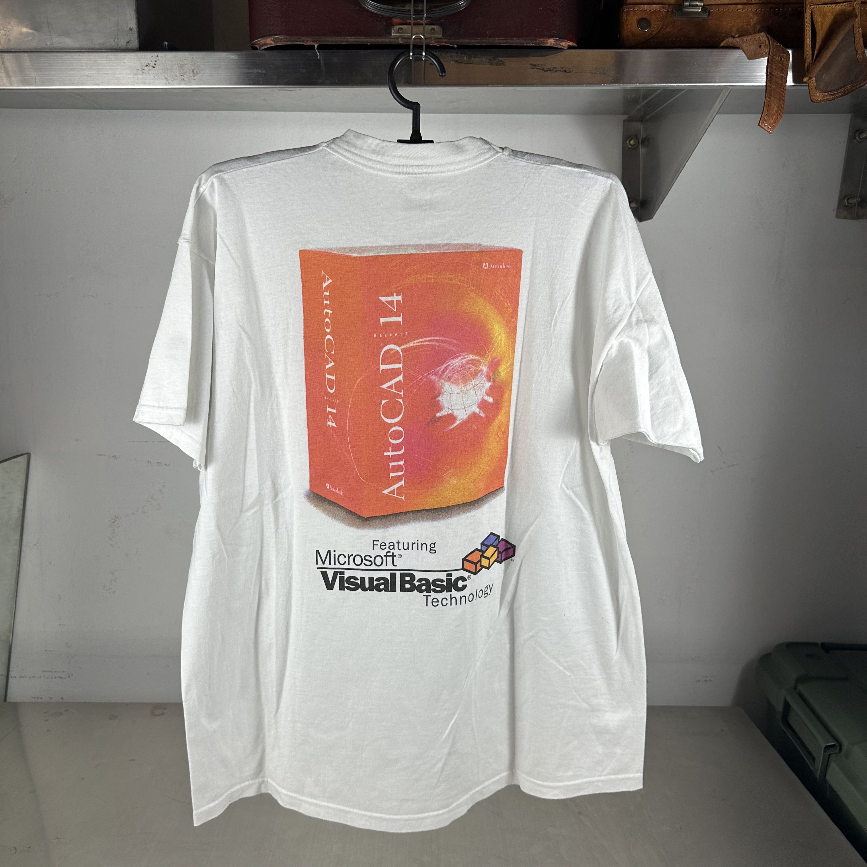 Vintage 90s Microsoft Windows AutoCAD 14 Computer Promo T-shirt Size US XL / EU 56 / 4 - 3 Thumbnail