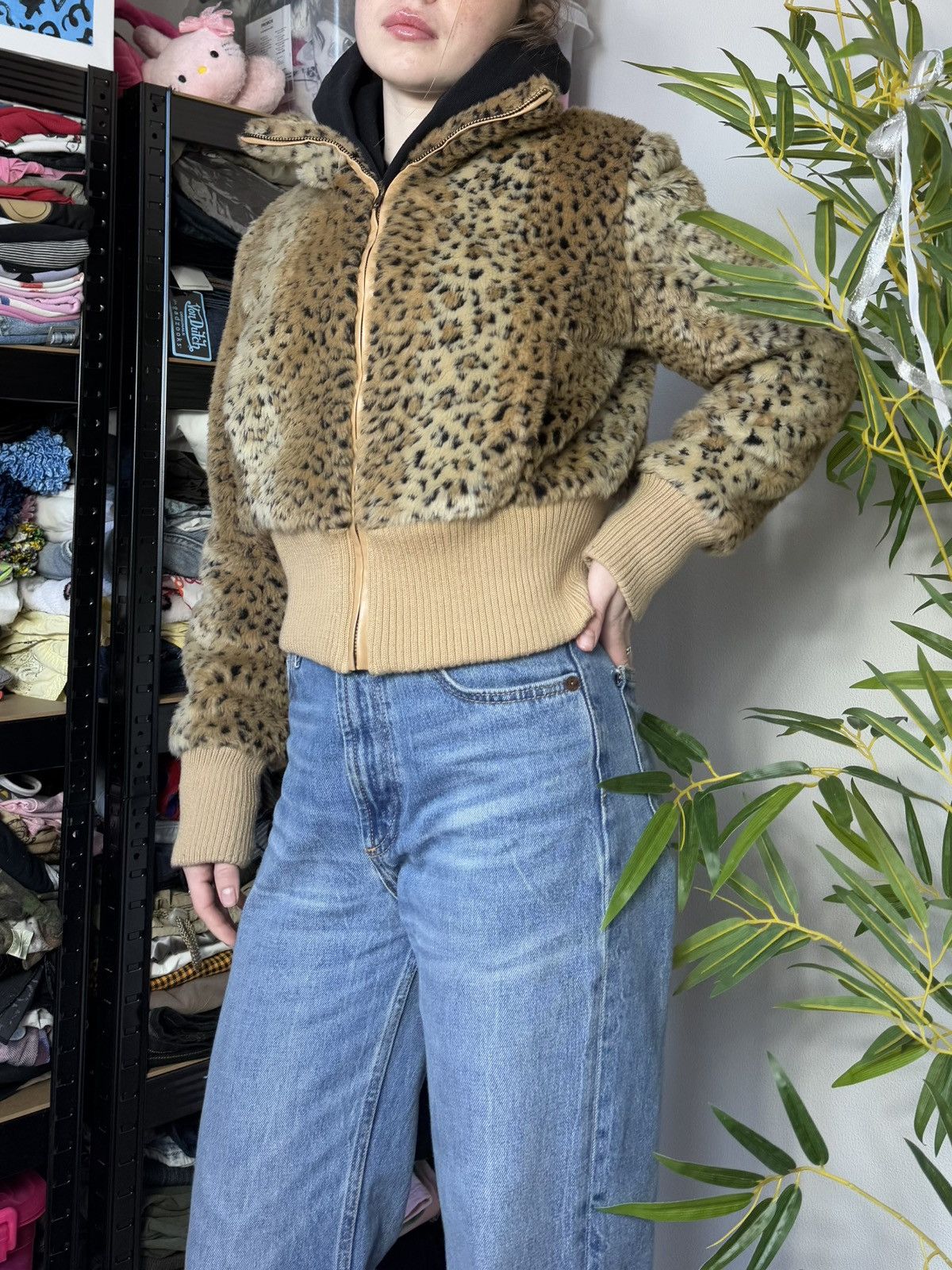 Vintage VINTAGE FLUFFY MOHAIR LEOPARD CROPPED FAUX FUR COAT Size M / US 6-8 / IT 42-44 - 2 Thumbnail