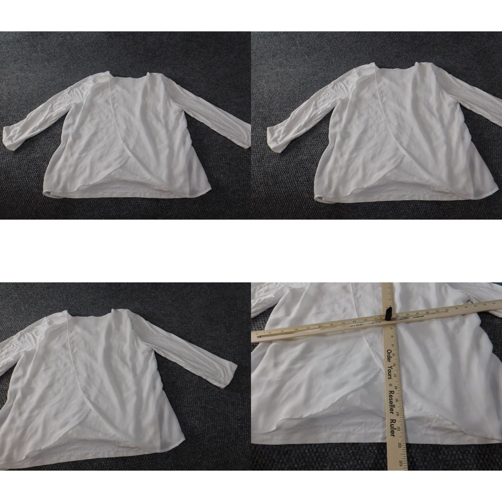 Vintage Chicos Blouse Shirt Womens 1 White V-Neck Pullover Stretch Rayon Polyester Spandex Knit Casual Regular Long Sleeve Classic Basic Polo Size XS / US 0-2 / IT 36-38 - 8 Thumbnail