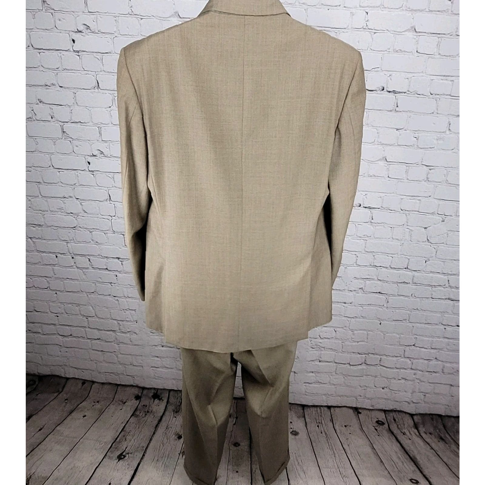 Vintage Emidio Tucci El Corte Ingles Brown Wool Check Two-Piece Suit 54L US 44L (35x32) Mens Size 54R - 2 Thumbnail