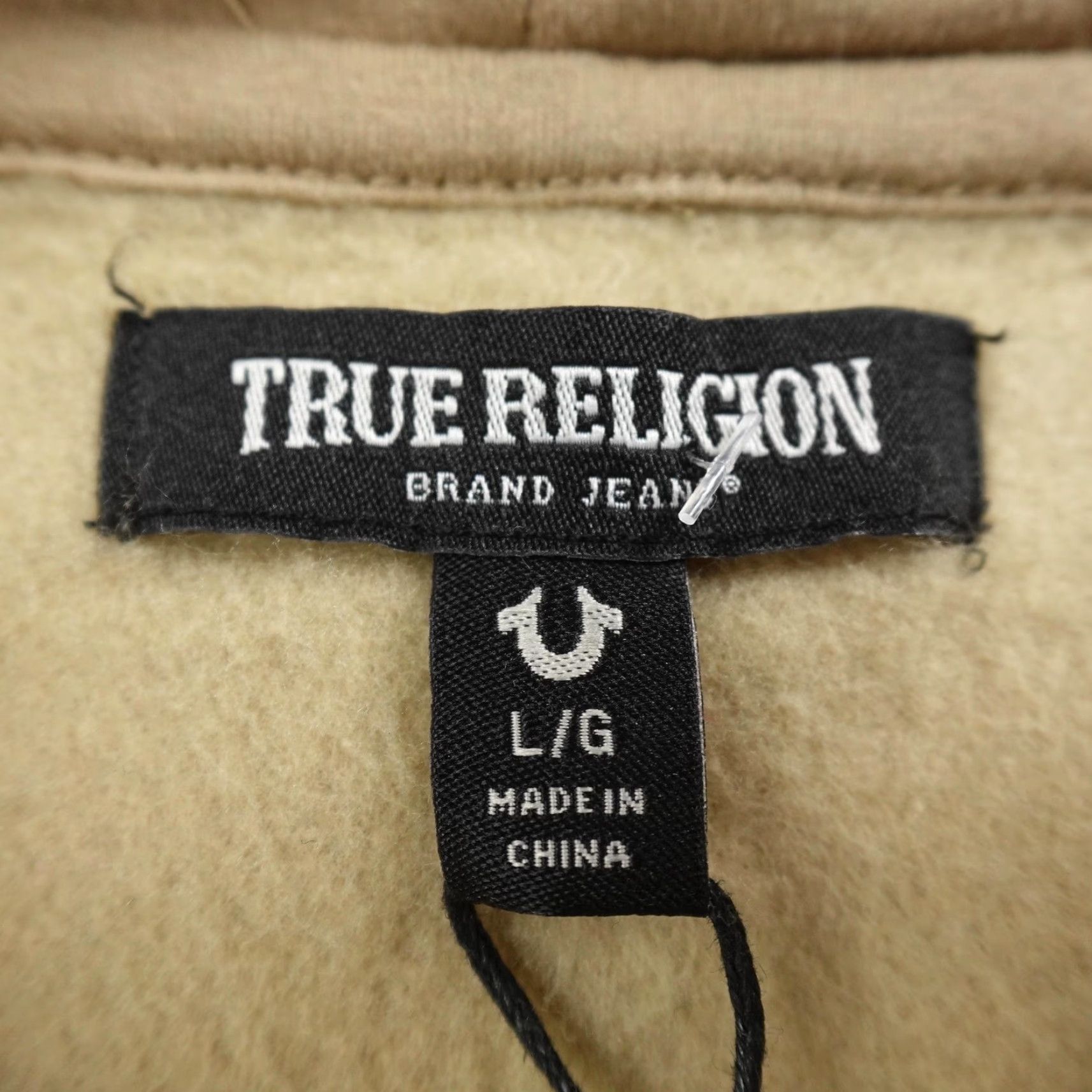 True Religion NEW True Religion Hoodie Mens L Beige Horseshoe Logo Full Zip Sweatshirt Jacket Size US L / EU 52-54 / 3 - 6 Thumbnail