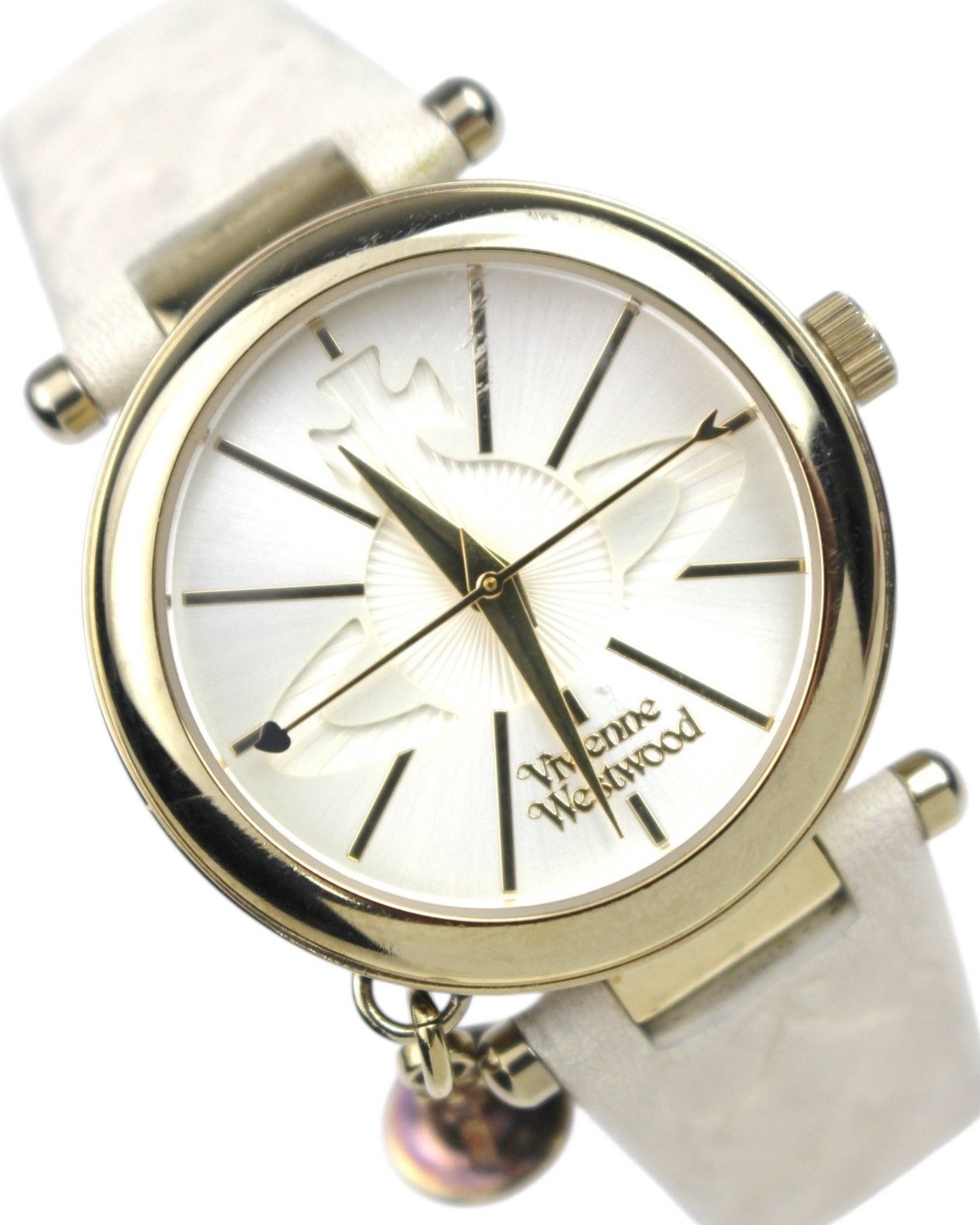Vivienne Westwood VIVIENNE WESTWOOD ORB II CHARM WATCH – WHITE EMBOSSED STRAP Size ONE SIZE - 4 Thumbnail