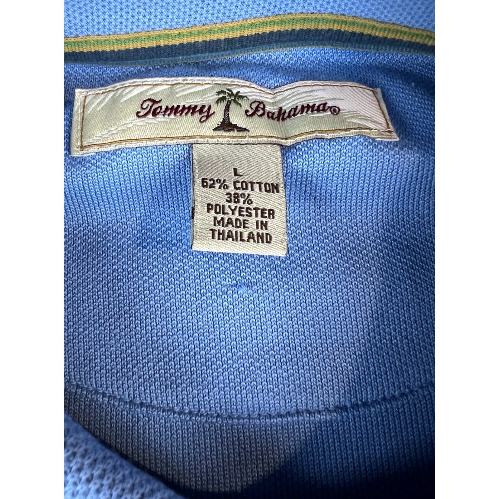 Tommy Bahama Tommy Bahama Polo Mens Large Light Blue Swordfish Logo Short Sleeve Shirt Beach Classic Outdoor Regular Fit Mens Size US L / EU 52-54 / 3 - 3 Thumbnail
