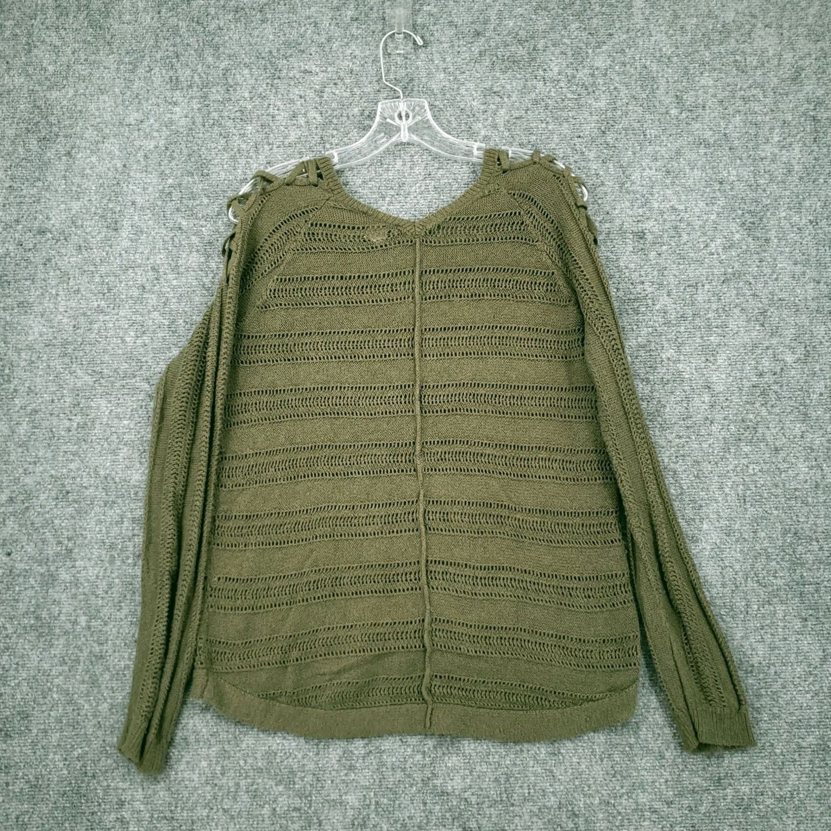 Lucky Brand Lucky Brand Sweater Medium M Green V Neck Knit Long Sleeve Pullover Jumper Women Size M / US 6-8 / IT 42-44 - 2 Thumbnail