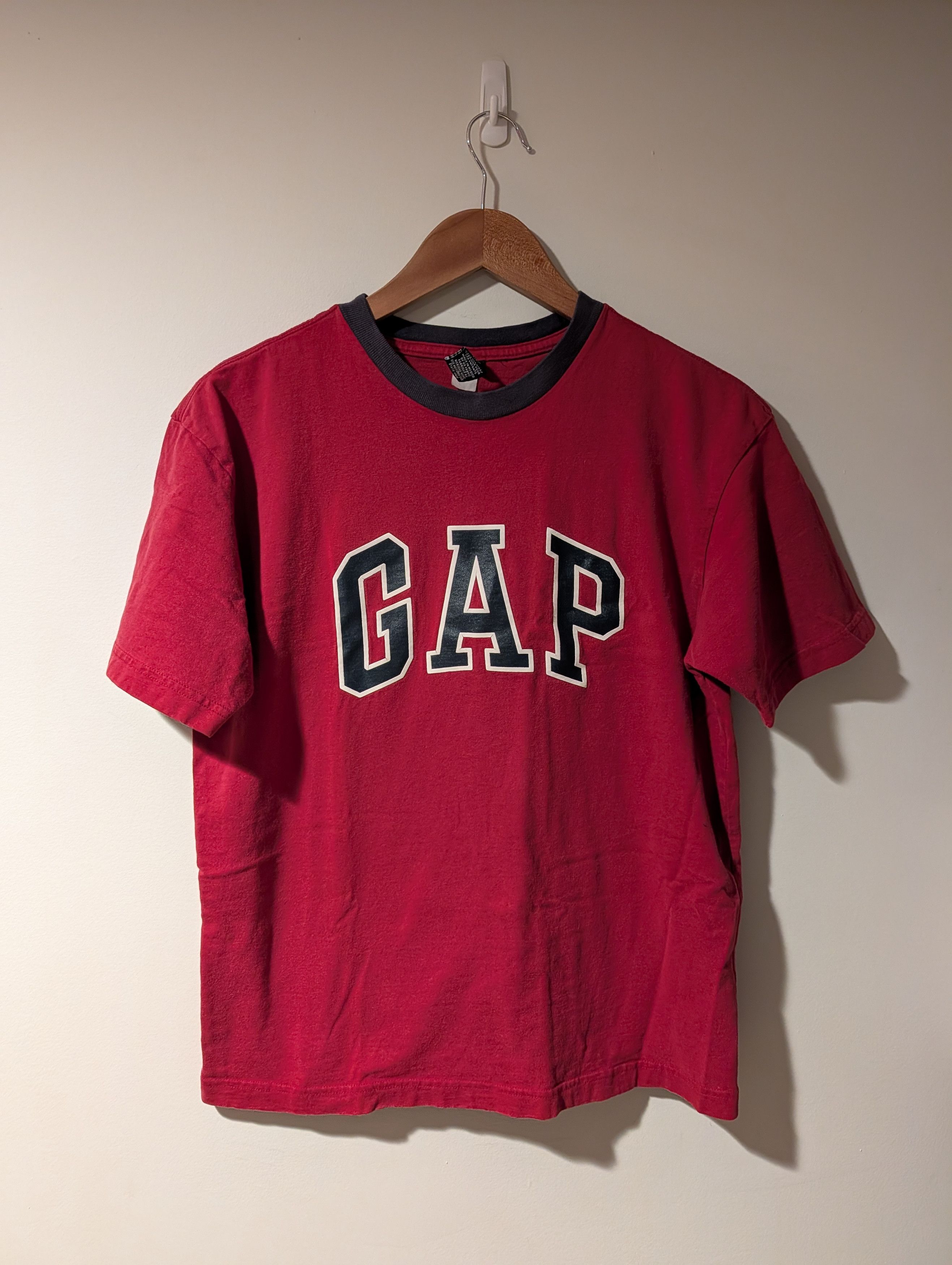 Gap Vintage Y2K Gap Spell Out Kids Red X-Large Ringer T-Shirt Size S / US 4 / IT 40 - 1 Thumbnail