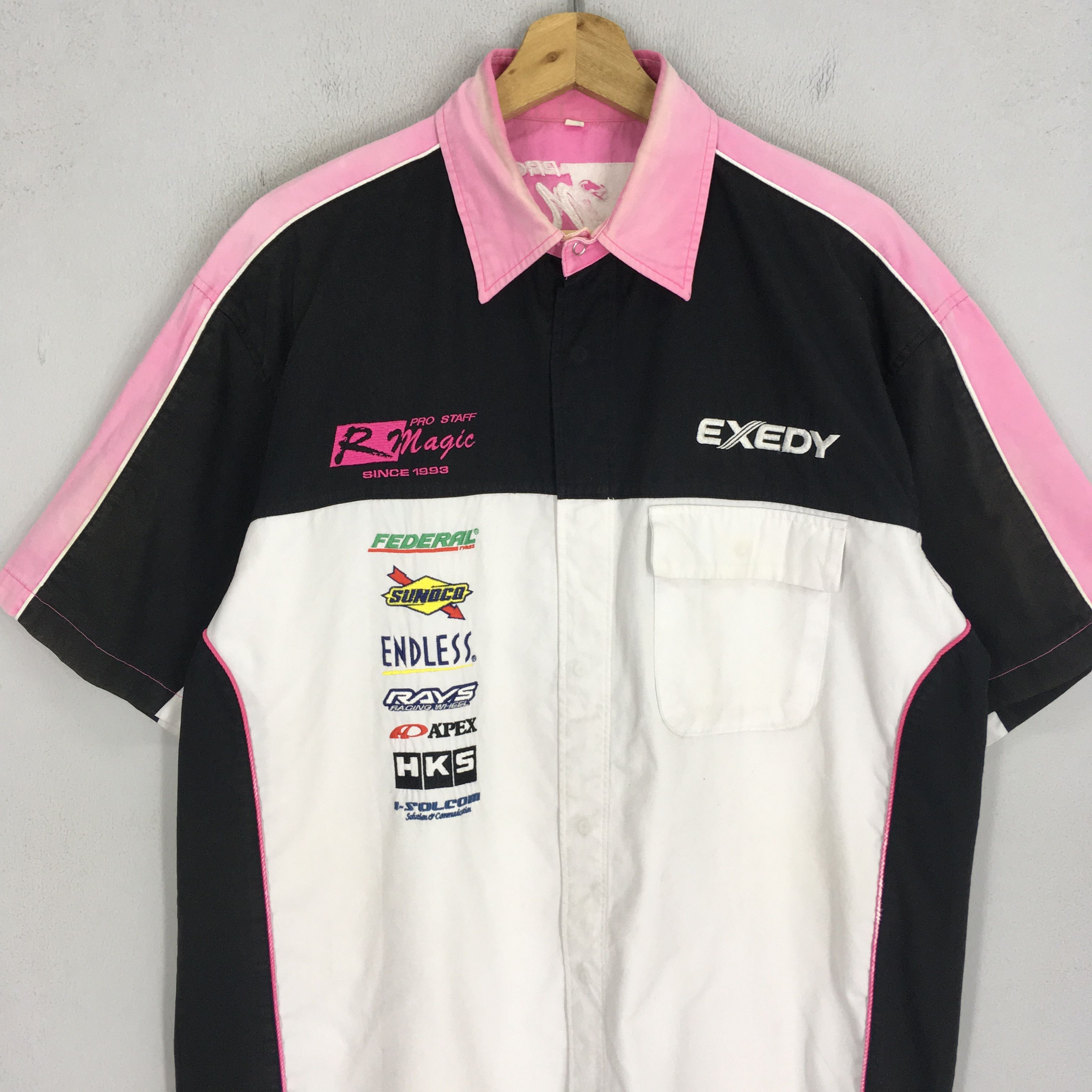 Japanese Brand Vintage Exedy Pro Staff Racing Japan Work Shirt Size US L / EU 52-54 / 3 - 3 Thumbnail