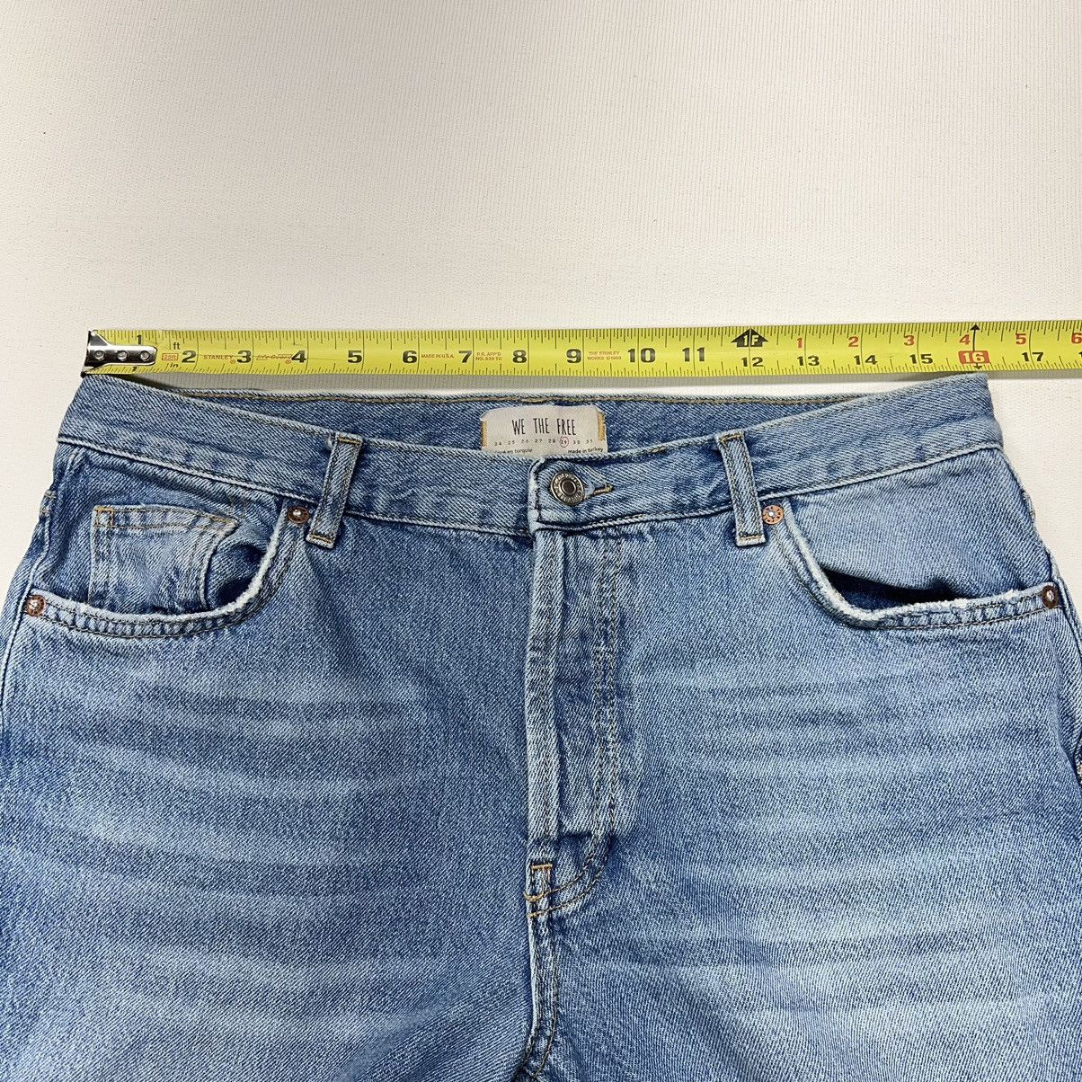 Free People We The Free Jeans Blue Straight Distressed Destroyed Ripped Size 29" - 22 Thumbnail