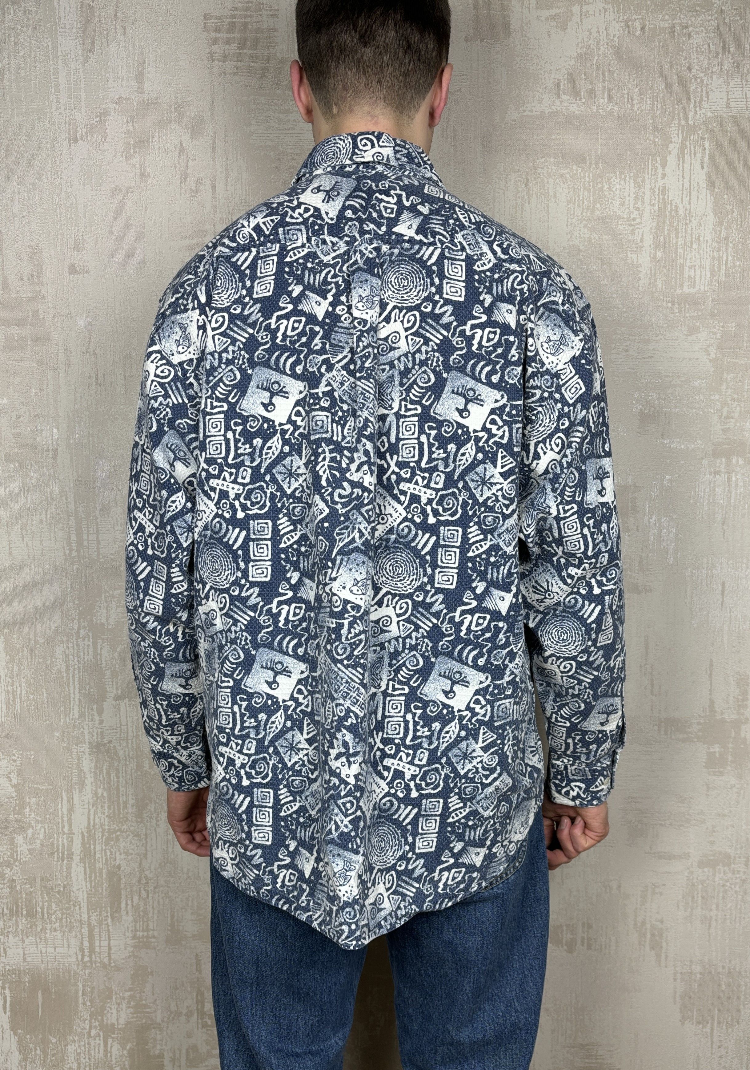 Vintage 90's Vinci Casual Abstract Navajo Style Long Sleeve Shirt Size US XL / EU 56 / 4 - 13 Thumbnail