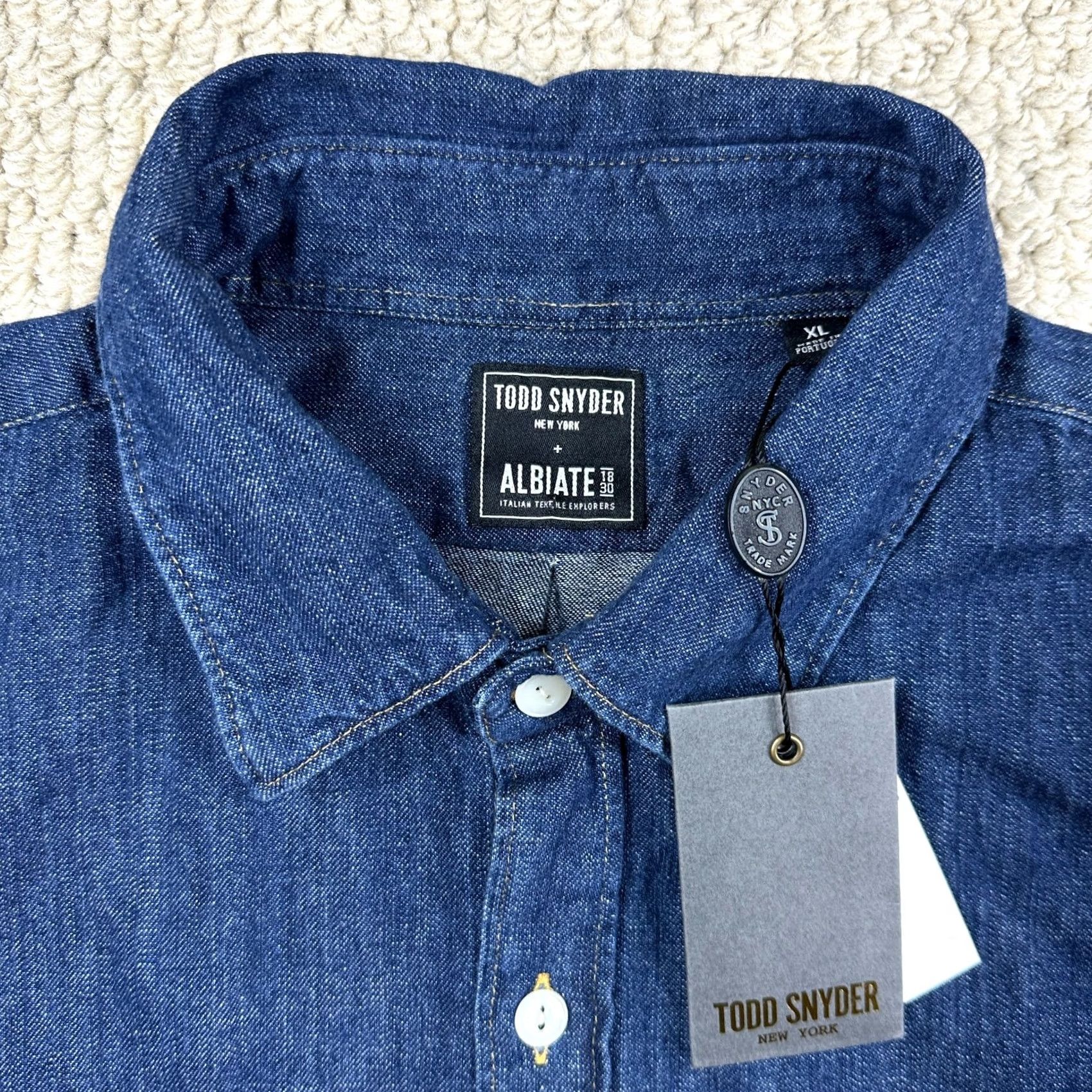 Todd Snyder Todd Snyder Albiate Italy Indigo Denim Button Overshirt Mens XL Size US XL / EU 56 / 4 - 4 Thumbnail