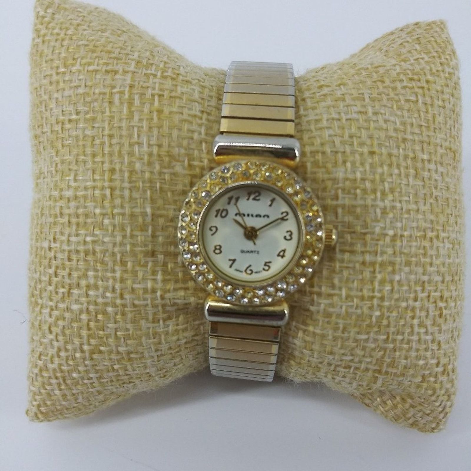 Other Vintage Milan Womens Gold Tone Stretch Bracelet Wristwatch Size ONE SIZE - 8 Thumbnail