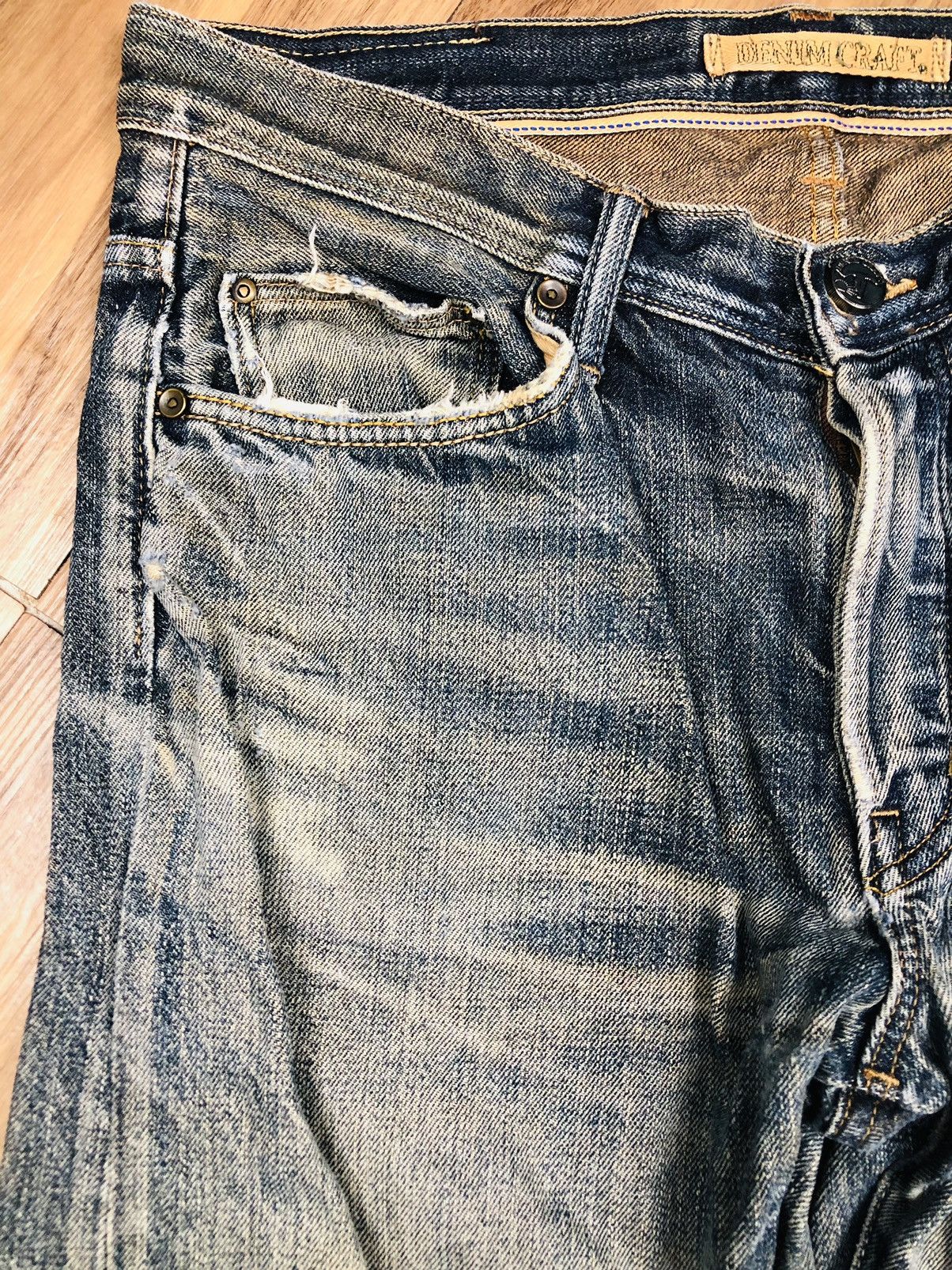 Japanese Brand Denim Craft Distressed Jeans (33) Size US 33 - 5 Thumbnail