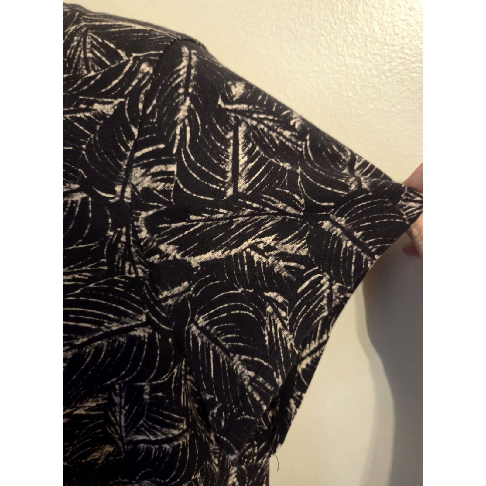 Vintage Falls Creek Shirt Black Palm Leaf Print Short Sleeve Casual Top 3X Plus Womens Size XXL / US 16-18 / IT 52-54 - 4 Thumbnail