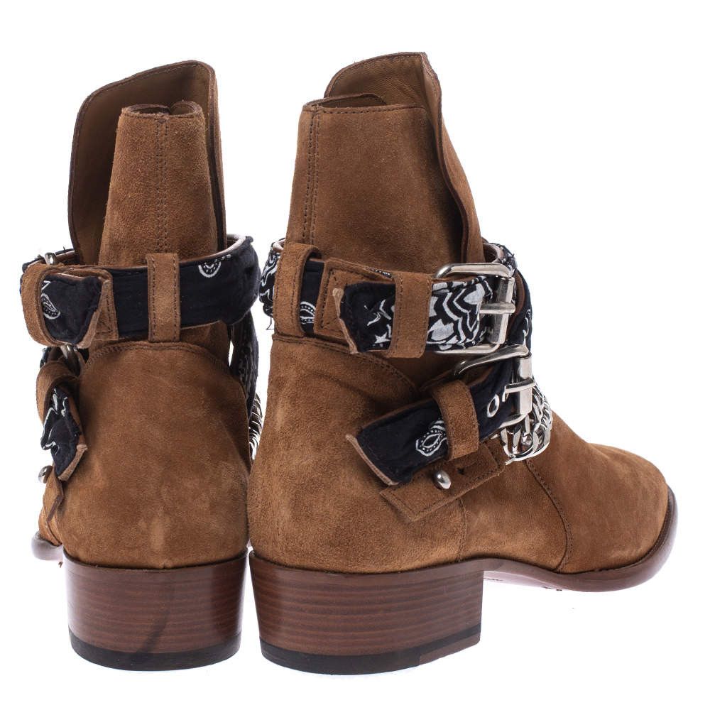 Amiri o1w1db11224 Buckle Ankle Boots in Brown Size US 8 / EU 41 - 5 Thumbnail
