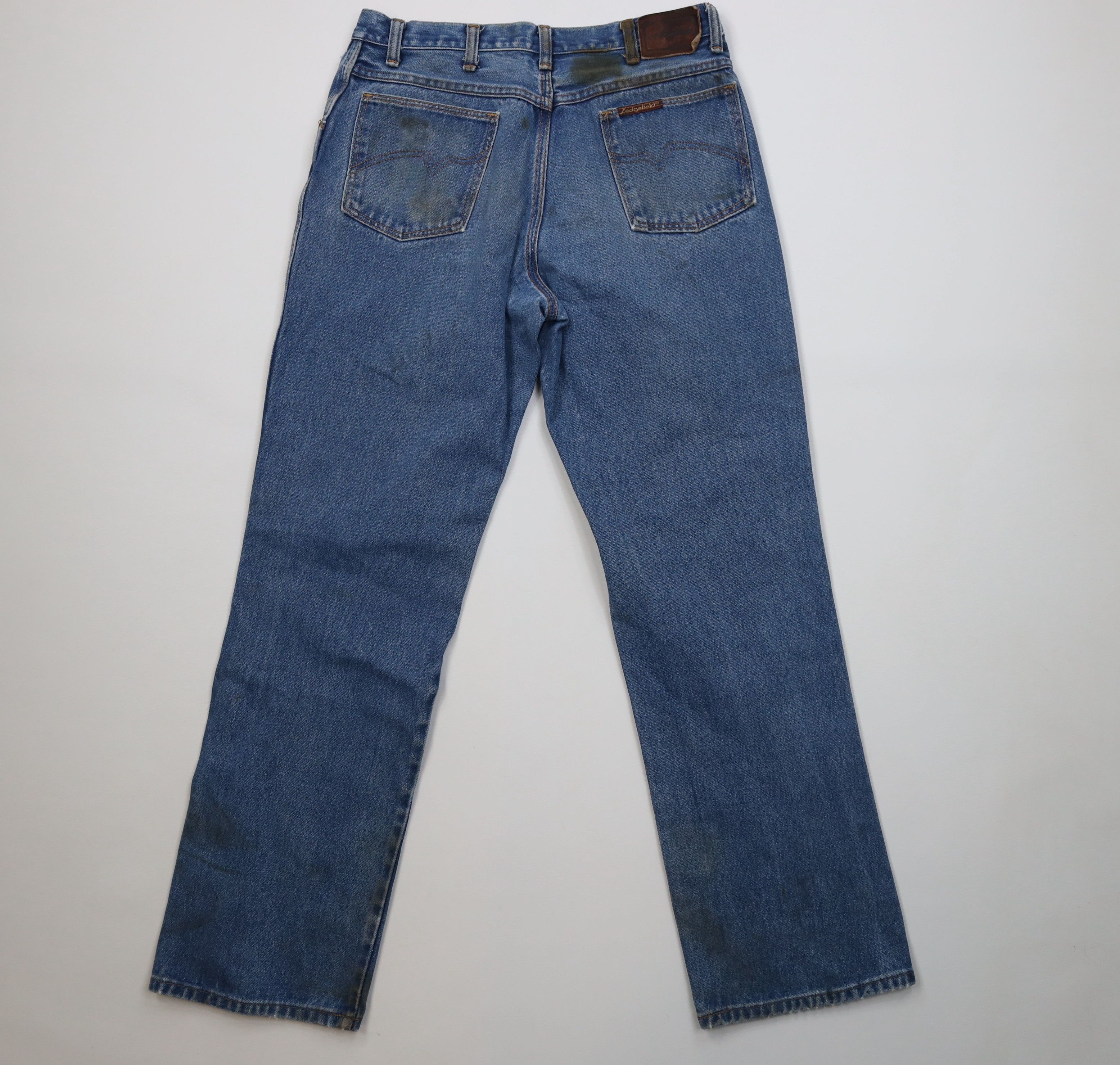 Vintage Vintage 70s Streetwear Flared Wide Leg Denim Jeans Blue USA Size US 32 / EU 48 - 12 Thumbnail
