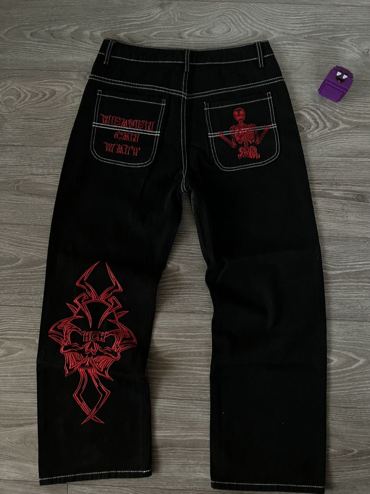 Other Avant Garde Embroidered Opium Black Denim HCH Japan Jeans Size US 34 / EU 50 - 4 Thumbnail
