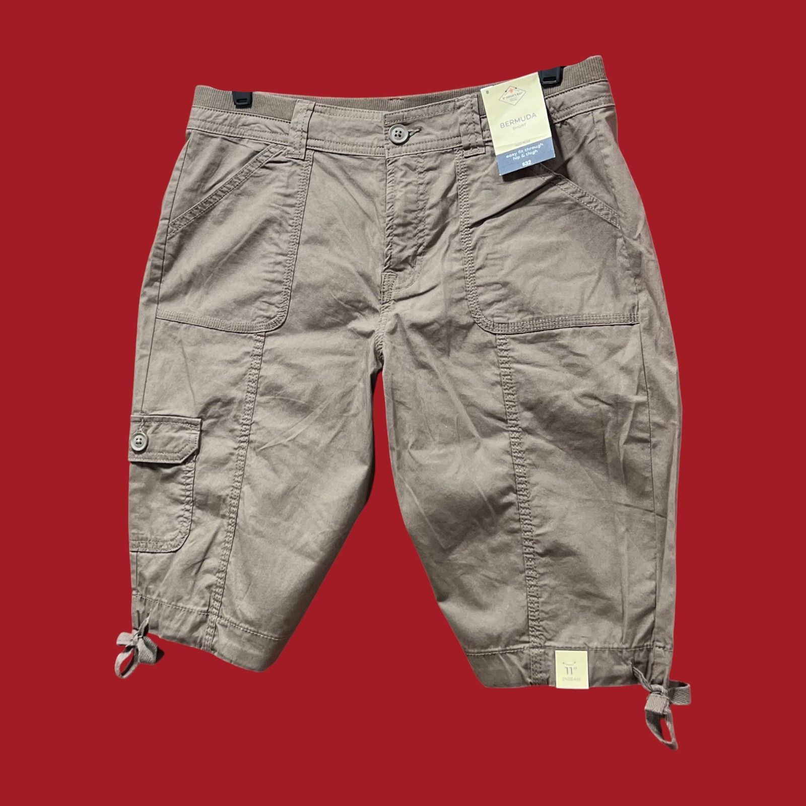 Other St. John's Bay - Women's Mid-Rise Cargo Bermuda Short - Brow Size 30" / US 8 / IT 44 - 16 Thumbnail