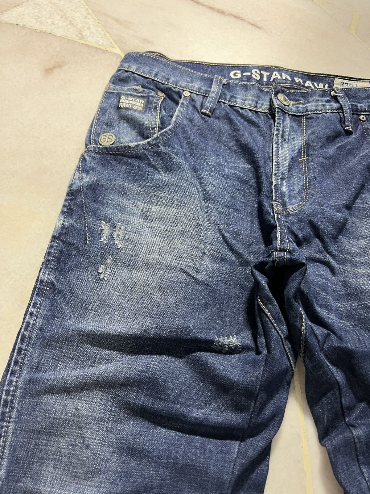 G-Star × If Six Was Nine 💥Punk💥G-star Raw 3301 Distress Blue Jeans Size US 32 / EU 48 - 11 Thumbnail