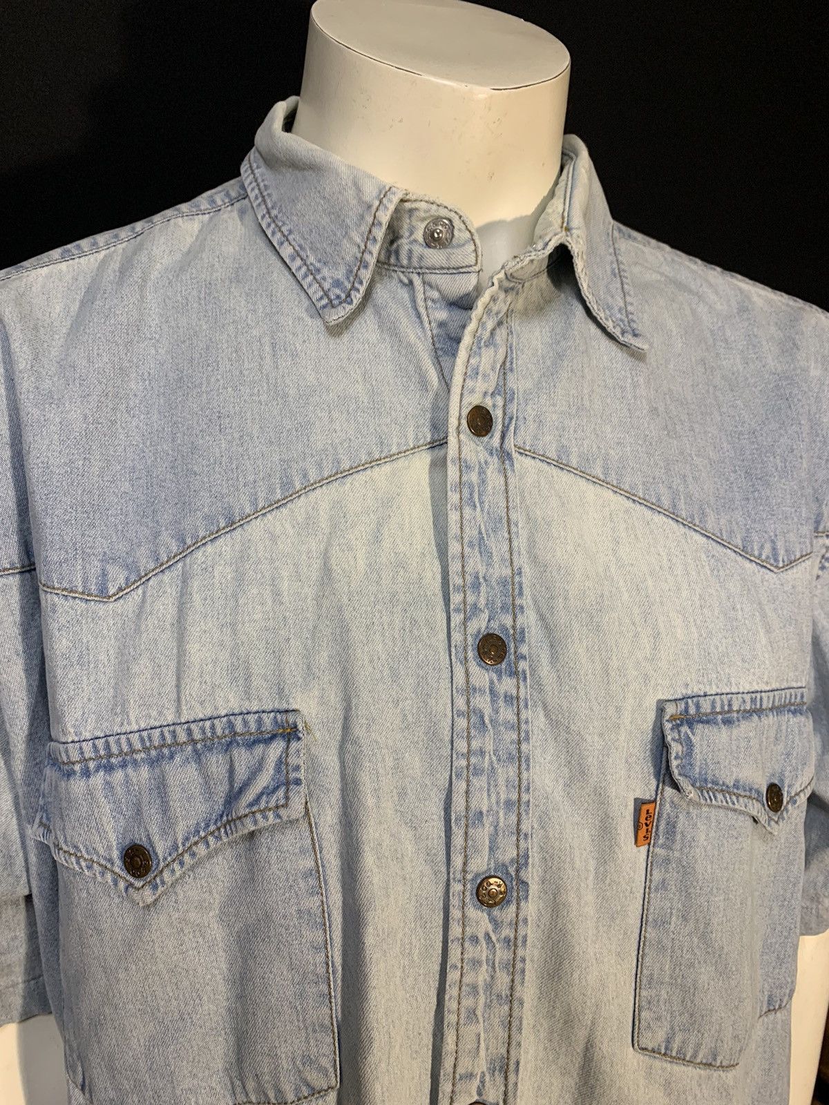 Levi's × Vintage Rare LEVI'S Vintage 80's Men's Light Blue Western Shirt XXL Size US XXL / EU 58 / 5 - 2 Thumbnail