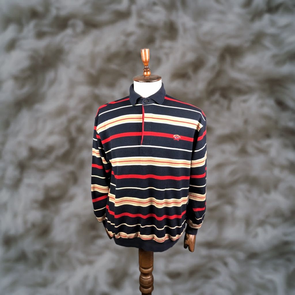 Paul & Shark Paul & Shark Polo Shirt Multicolor Striped Cotton Long Sleeve Men's L Size US L / EU 52-54 / 3 - 1 Thumbnail