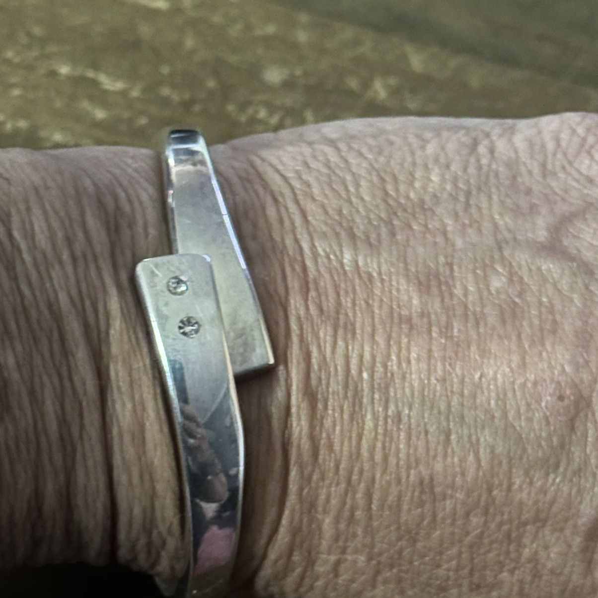 Vintage Vintage sterling silver plated hinged clamper bangle bracele Size ONE SIZE - 2 Thumbnail