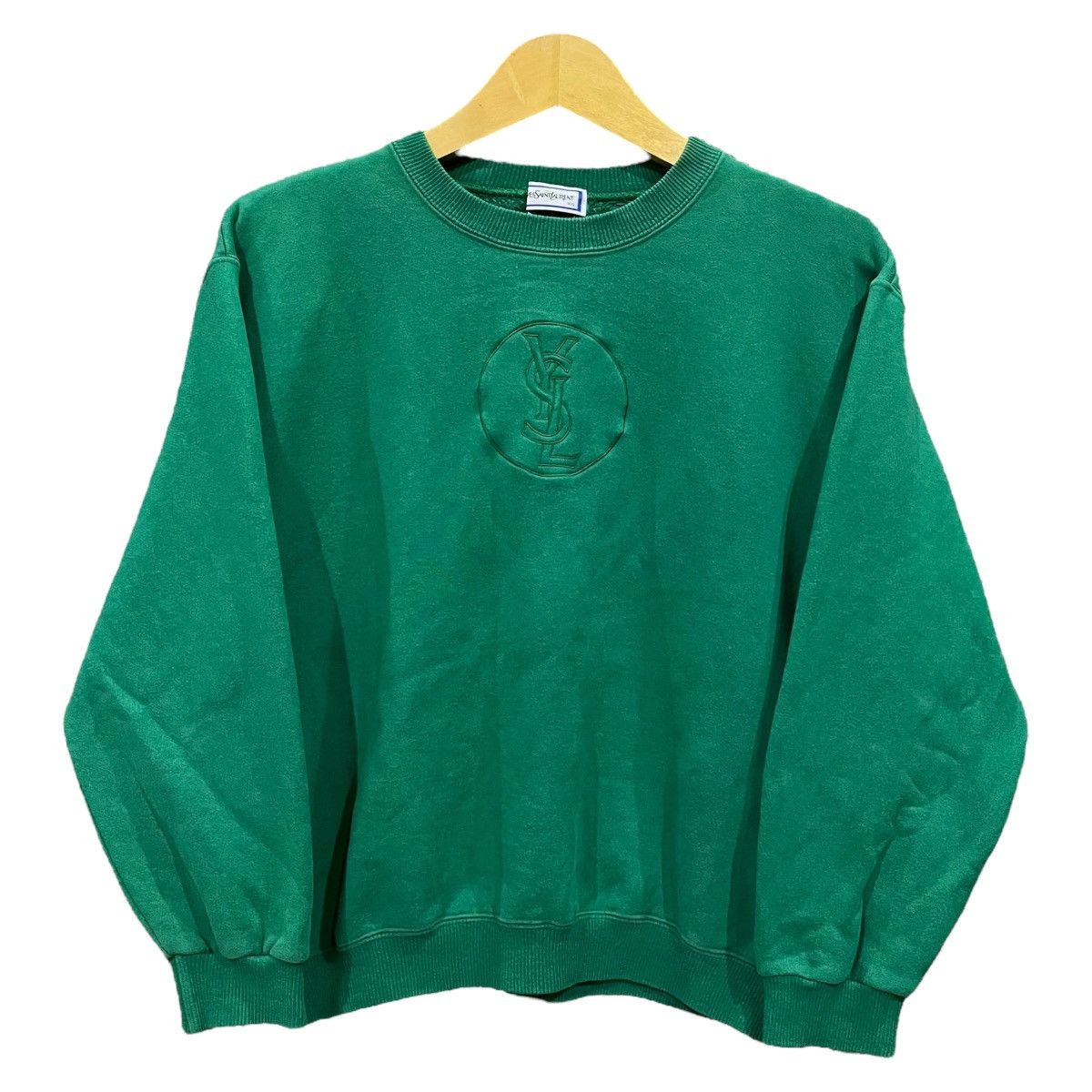 Vintage Vtg Yves Saint Laurent YSL Big Logo Embroidery Sweatshirt Size US M / EU 48-50 / 2 - 2 Thumbnail
