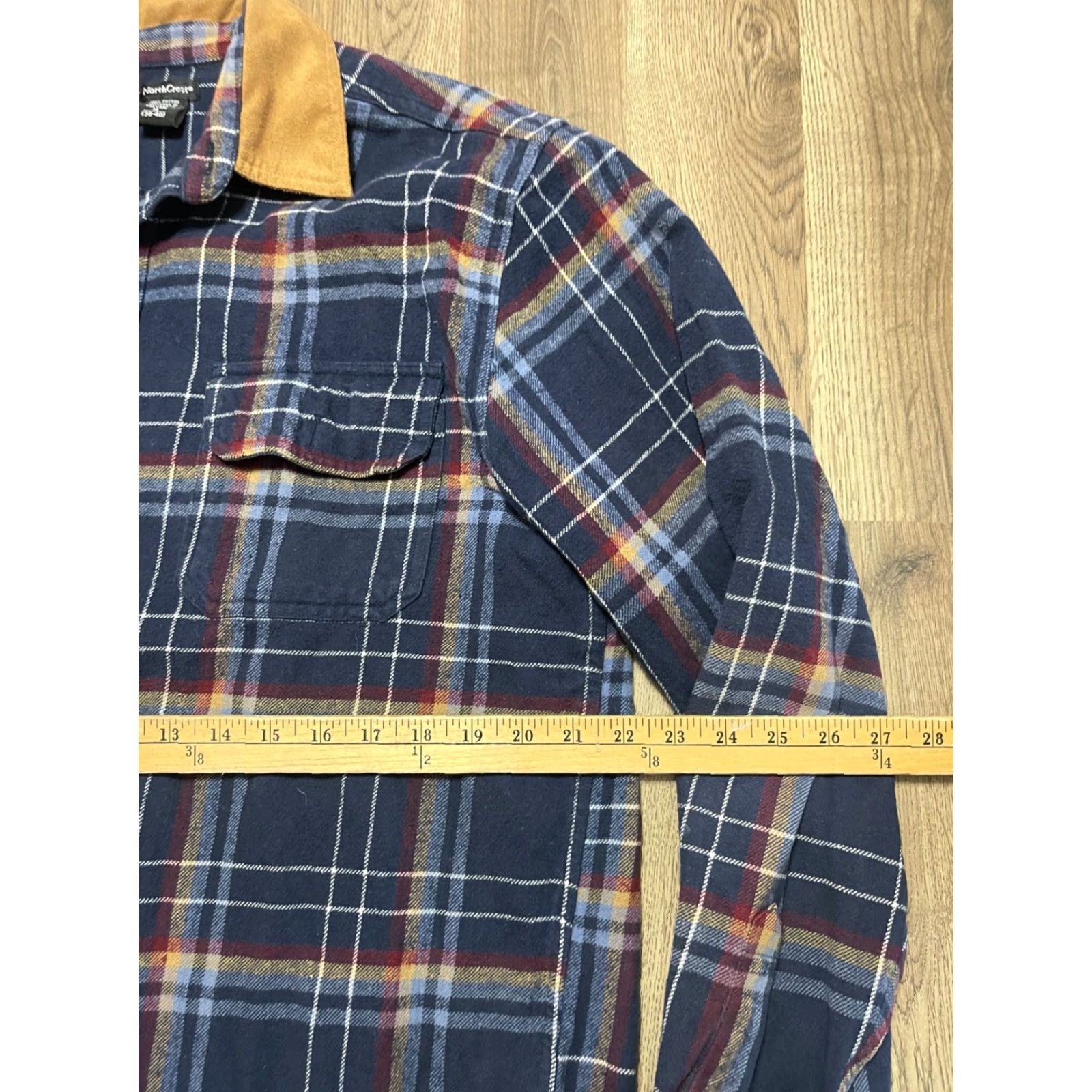Vintage Northcrest Shirt Mens Medium Blue Yellow Purple Plaid Long Sleeve Button Up Shirt - Button-Up Casual Cotton Pockets Regular Fit N/A Vintage No N/A Size US M / EU 48-50 / 2 - 6 Thumbnail