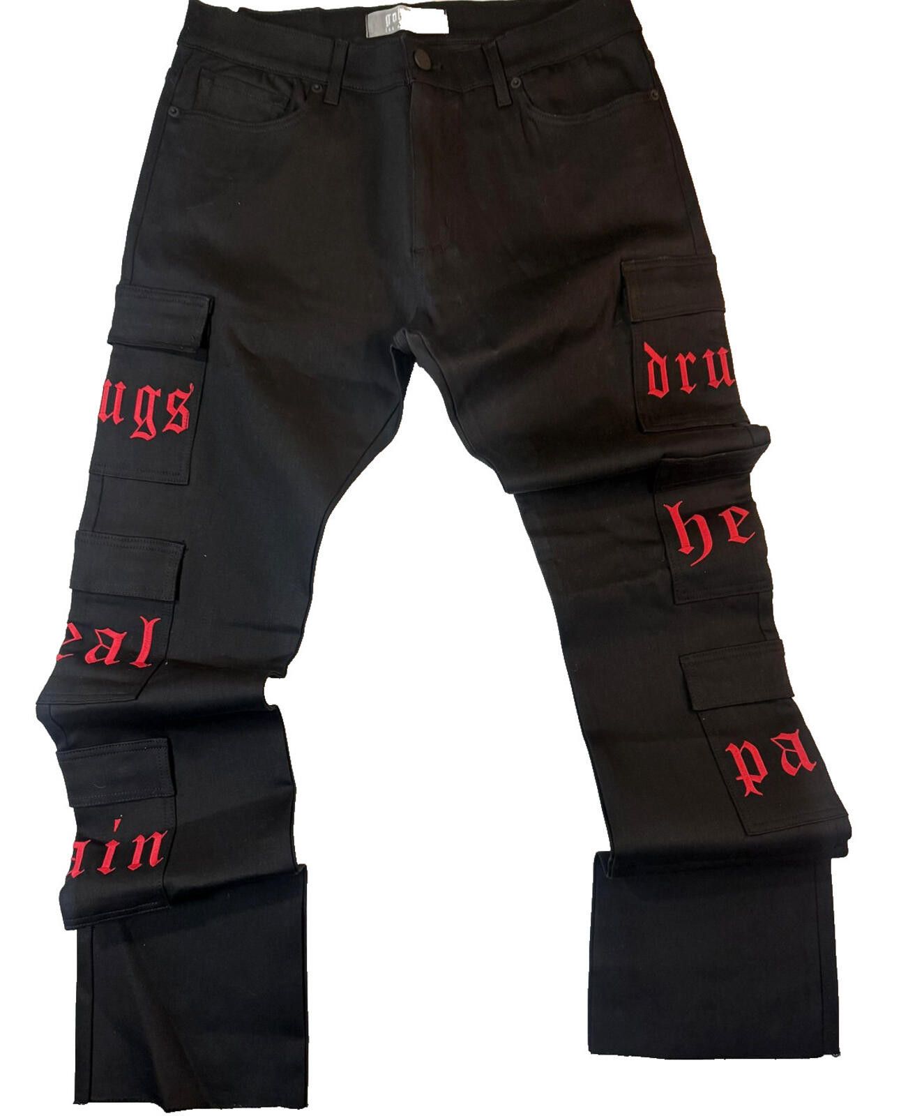 Golden Goose Golden Cargo Jeans Mens 38 Gothic Dr$gs Heal Pain Streetwear Size US L / EU 52-54 / 3 - 1 Thumbnail