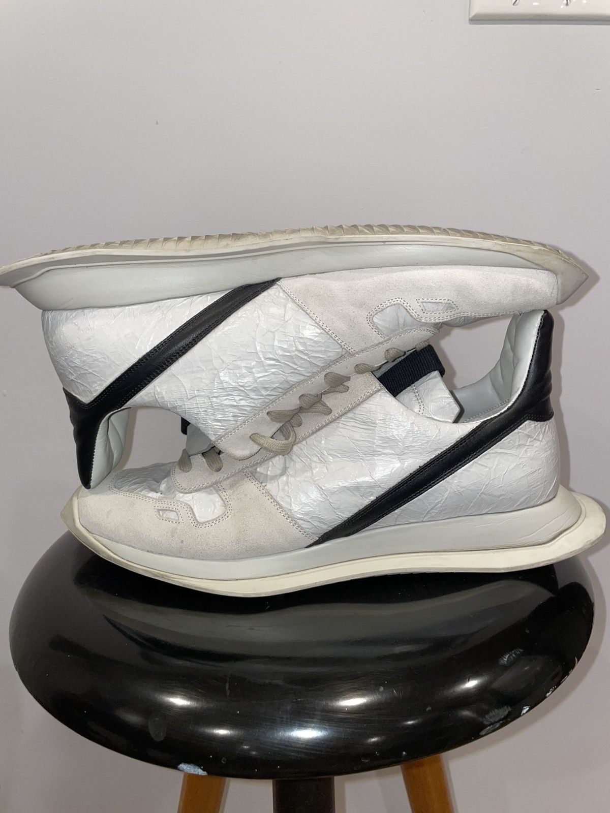 Rick Owens Rick Owens Off-White Phleg Runner Sneakers Size US 12 / EU 45 - 2 Thumbnail