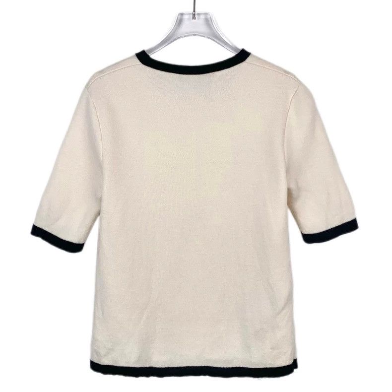 Gucci Gucci Double G embroidered striped trim beige wool short-sl Size US XS / EU 42 / 0 - 2 Thumbnail
