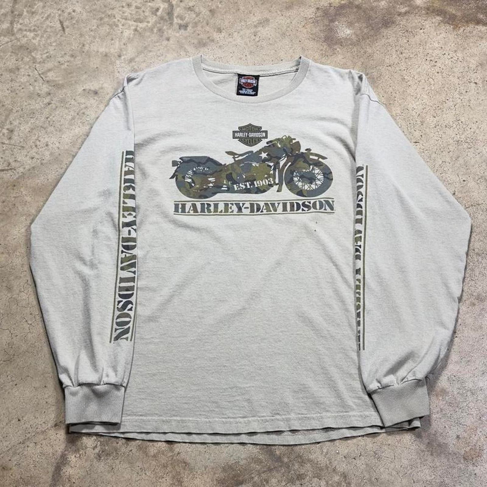 Harley Davidson Tan Harley Davidson Camouflage Eagle usa made Biker T-Shirt Size US L / EU 52-54 / 3 - 3 Thumbnail