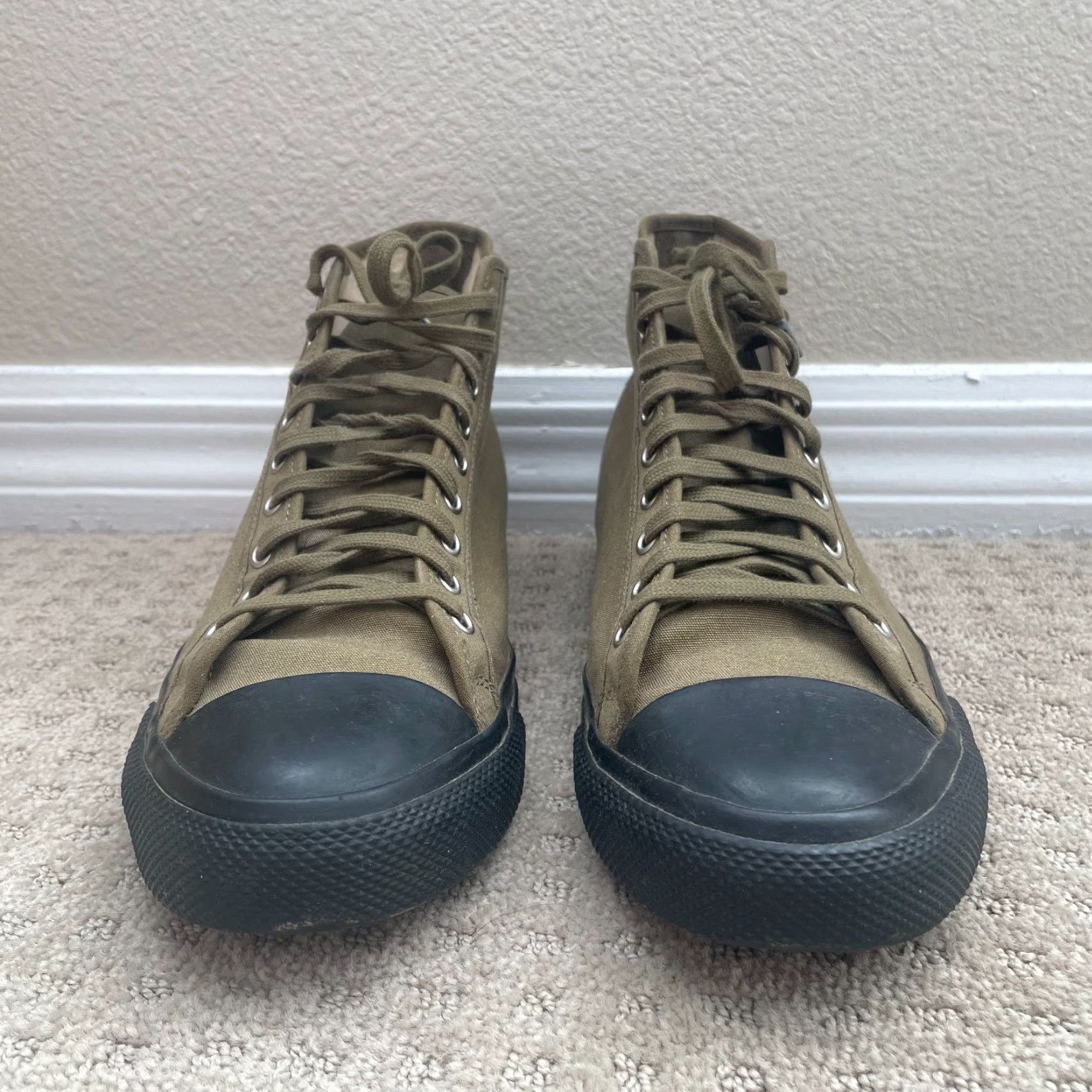 Ralph Lauren Ralph Lauren RRL Double RL Mayport Canvas Sneakers Men 11 Olive Drab Designer Shoes High Top Casual Rubber Lining Canvas Size US 11 / EU 44 - 6 Thumbnail